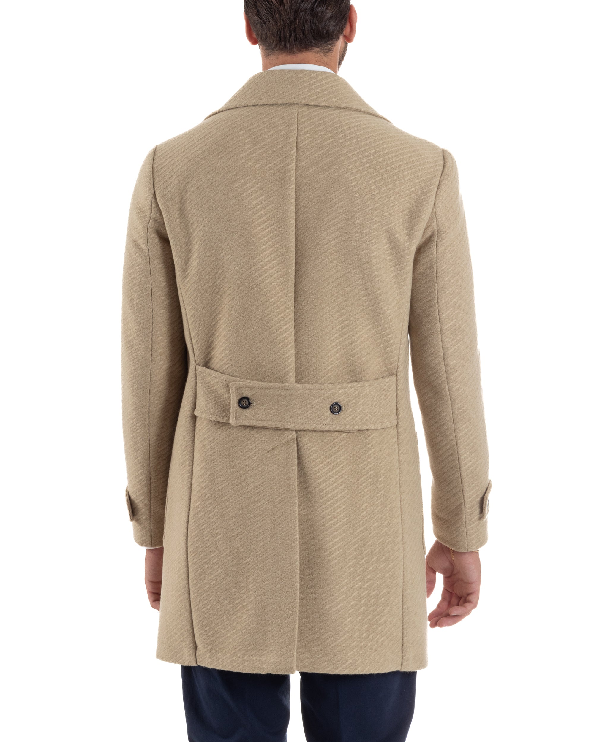 Cappotto Uomo Doppiopetto Diagonale Camel Over-D OE1F2W5K03