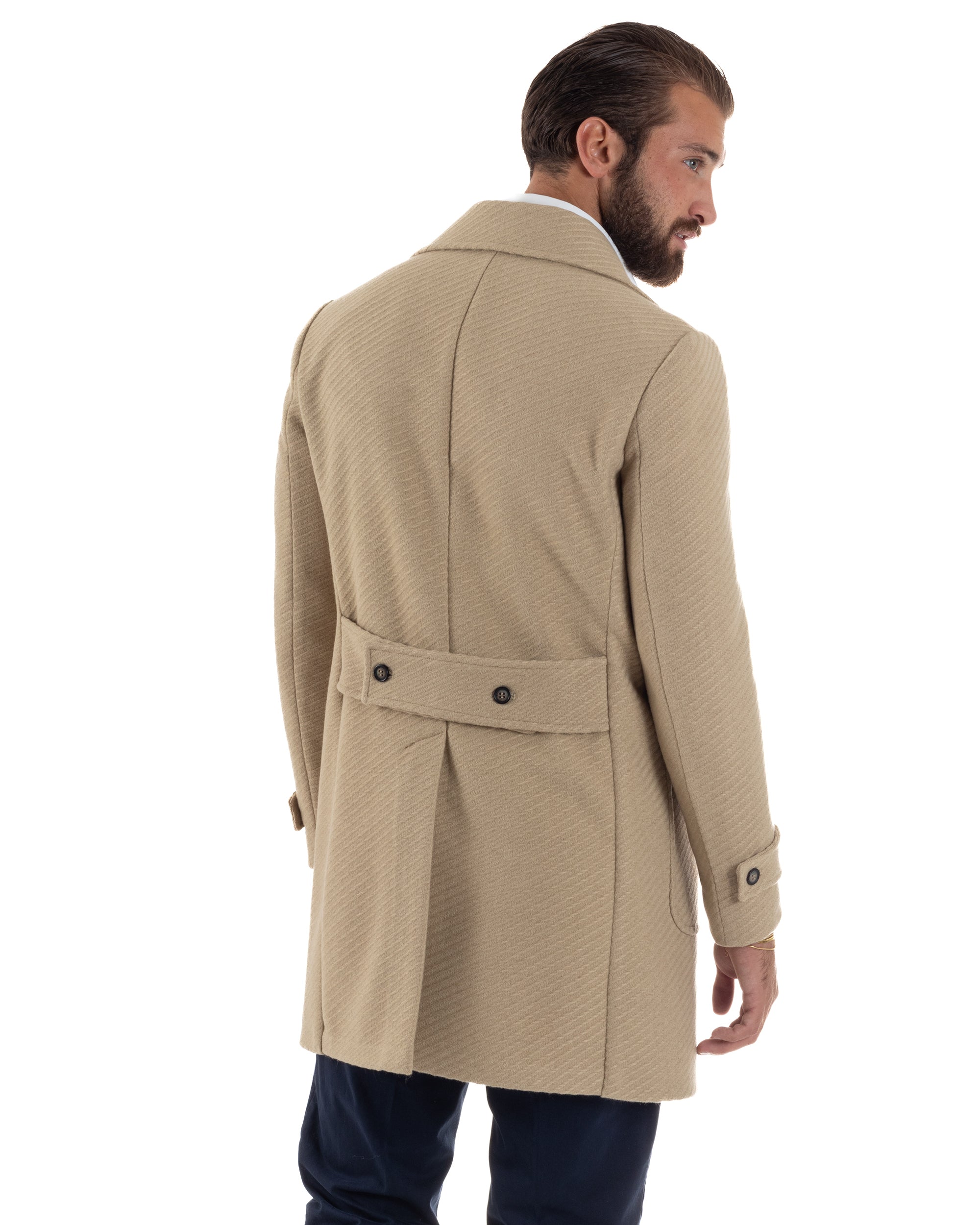 Cappotto Uomo Doppiopetto Diagonale Camel Over-D OE1F2W5K03