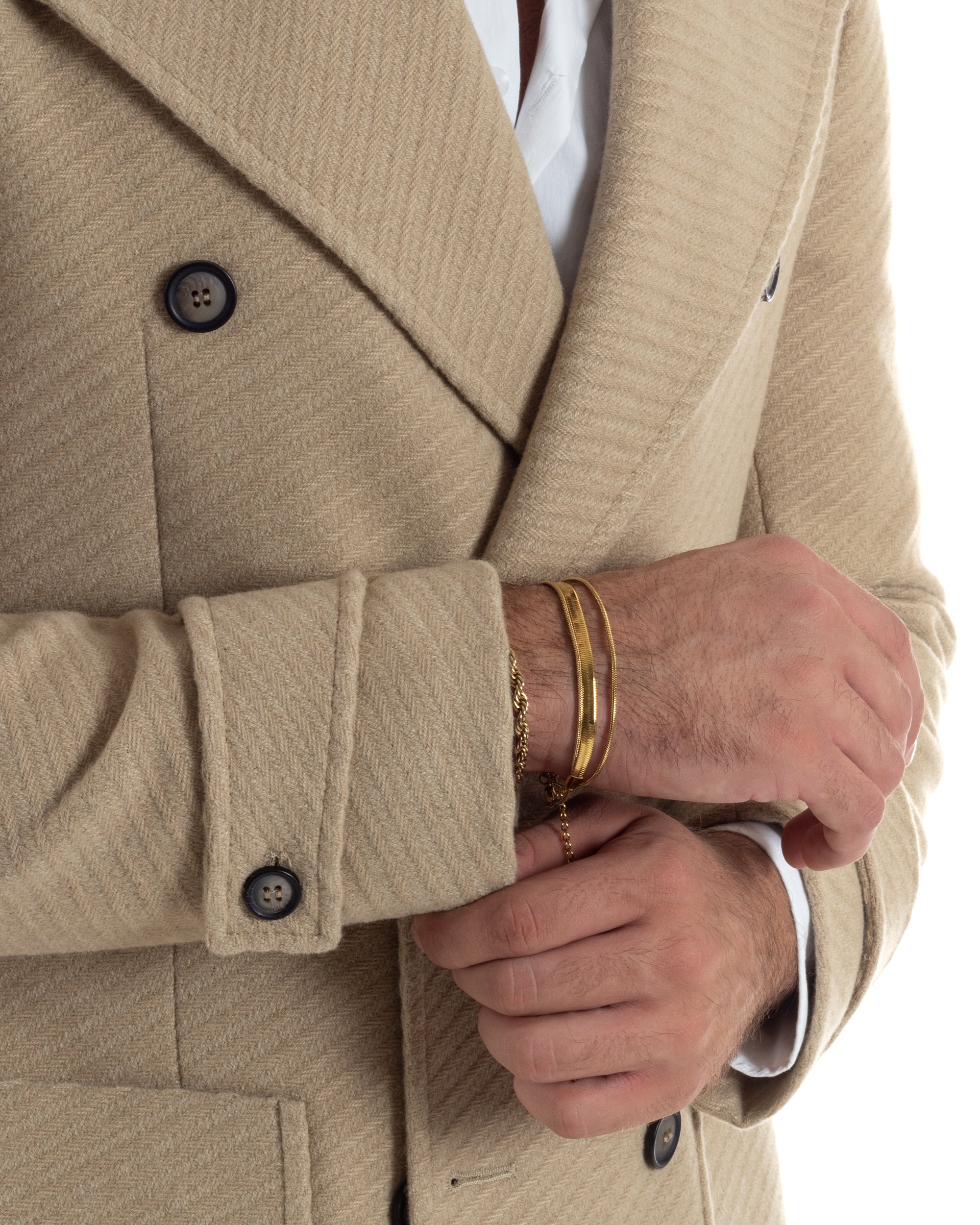 Cappotto Uomo Doppiopetto Diagonale Camel Over-D OE1F2W5K03