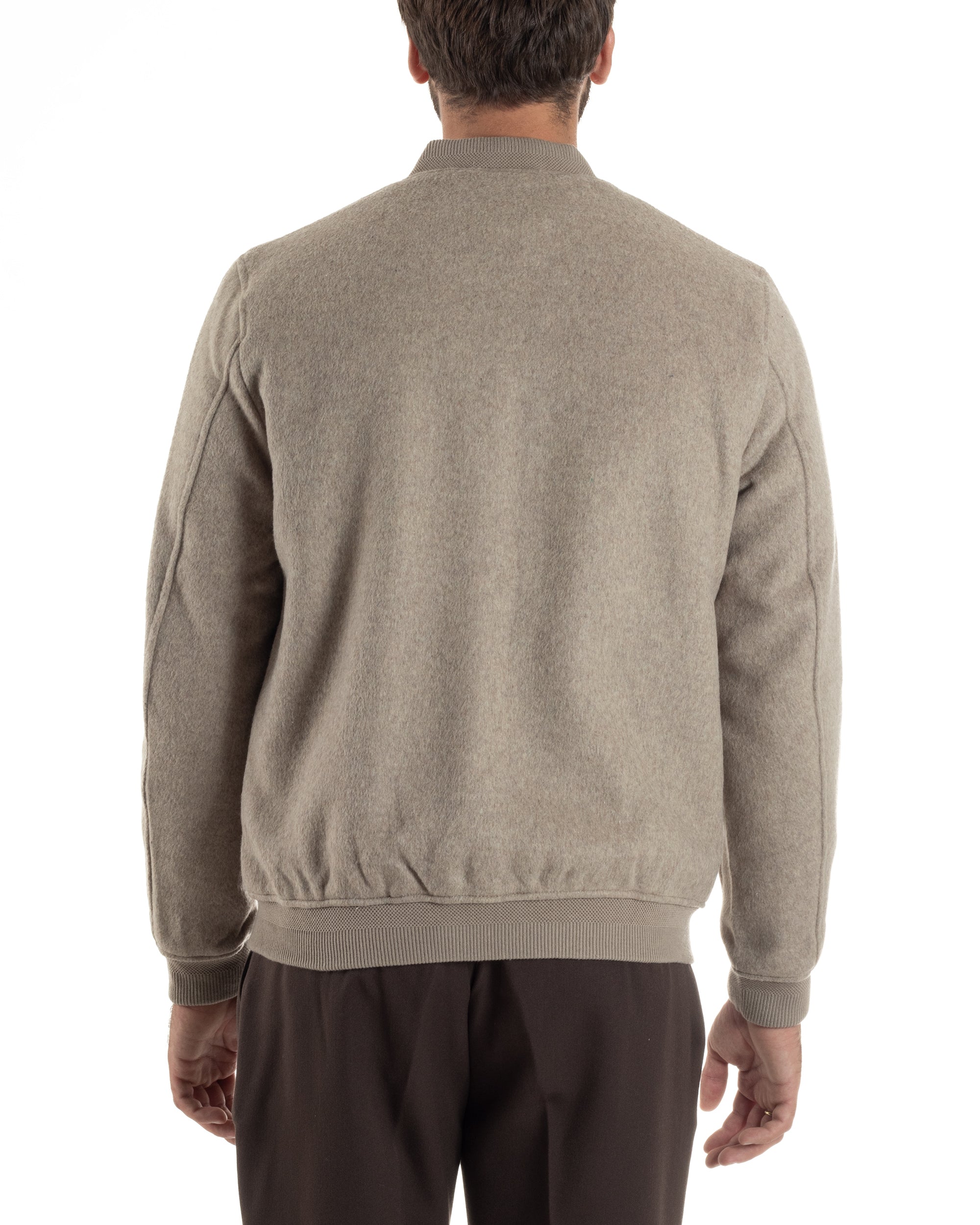 Giubbotto Uomo Bomber Camoscio College Beige G3361A