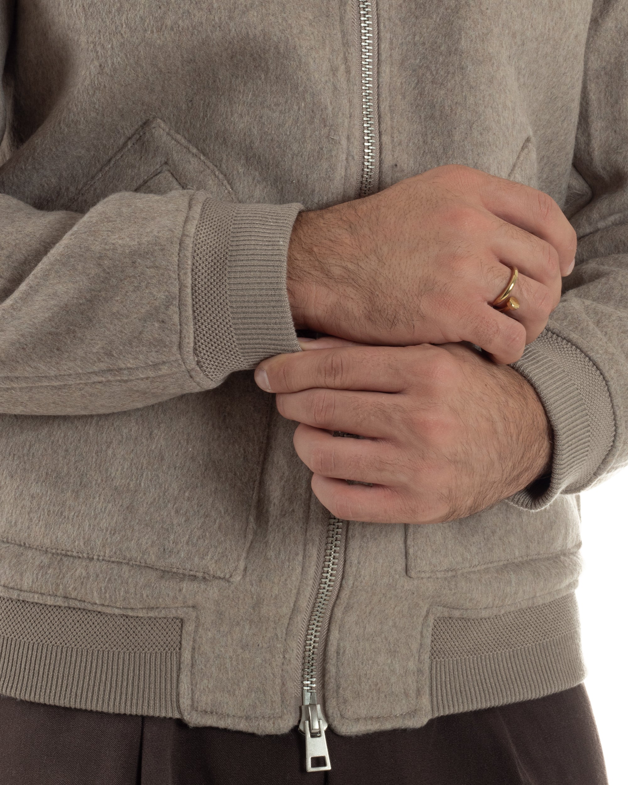 Giubbotto Uomo Bomber Camoscio College Beige G3361A