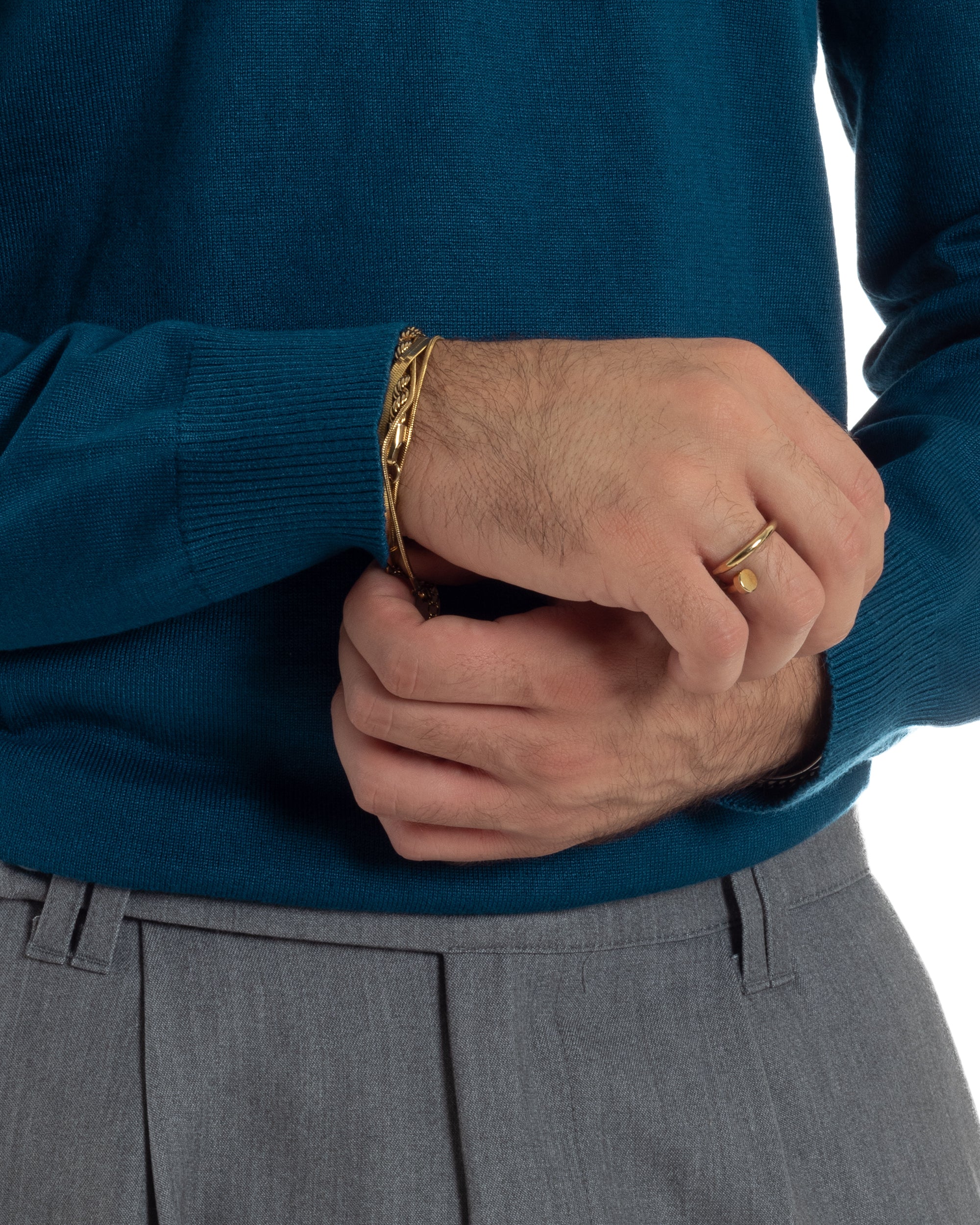 Maglioncino Uomo Girocollo Basic Tinta Unita Ottanio M3056A