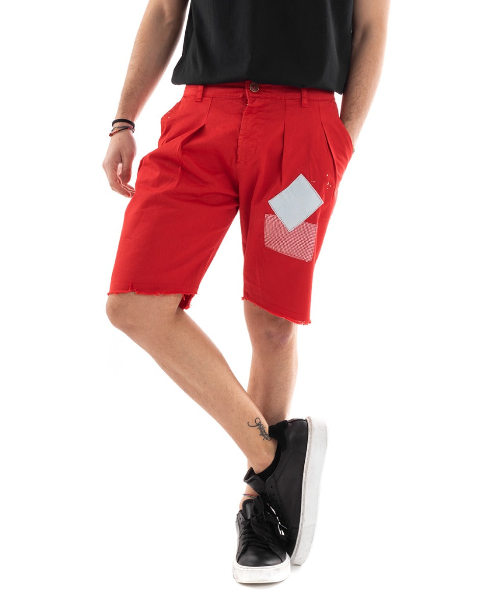 Bermuda Pantaloncino Pantalone Corto Uomo Cotone Shorts Toppe Scozzese GIOSAL-PC1078A