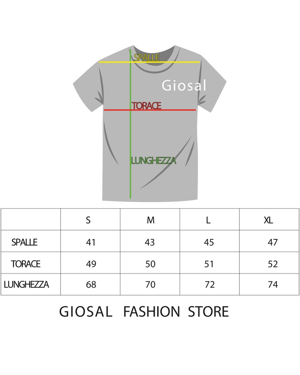 T-Shirt Uomo Righe Colori Stampa Girocollo Maglia Manica Corta GIOSAL TS2661A