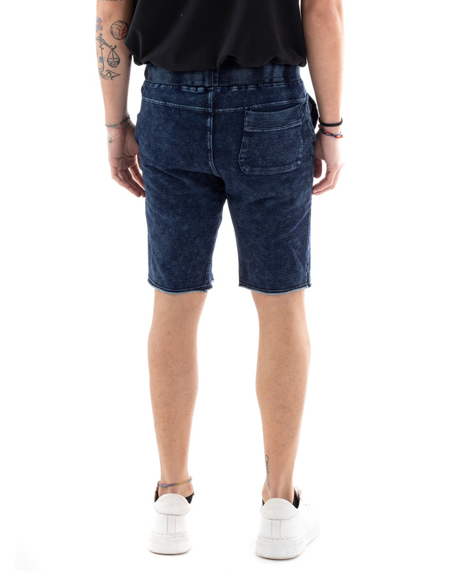 Bermuda Pantaloncino Uomo Jeans Corto Con Stampa Pantalaccio Denim GIOSAL-PC1107A