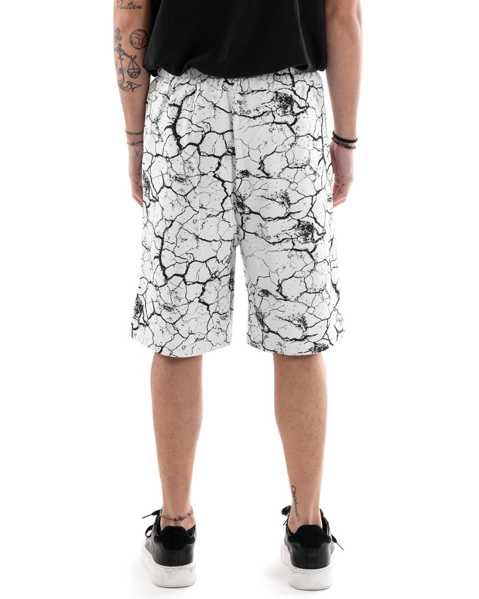 Bermuda Pantaloncino Uomo Tuta Corto Bianco Pantalaccio GIOSAL-PC1164A