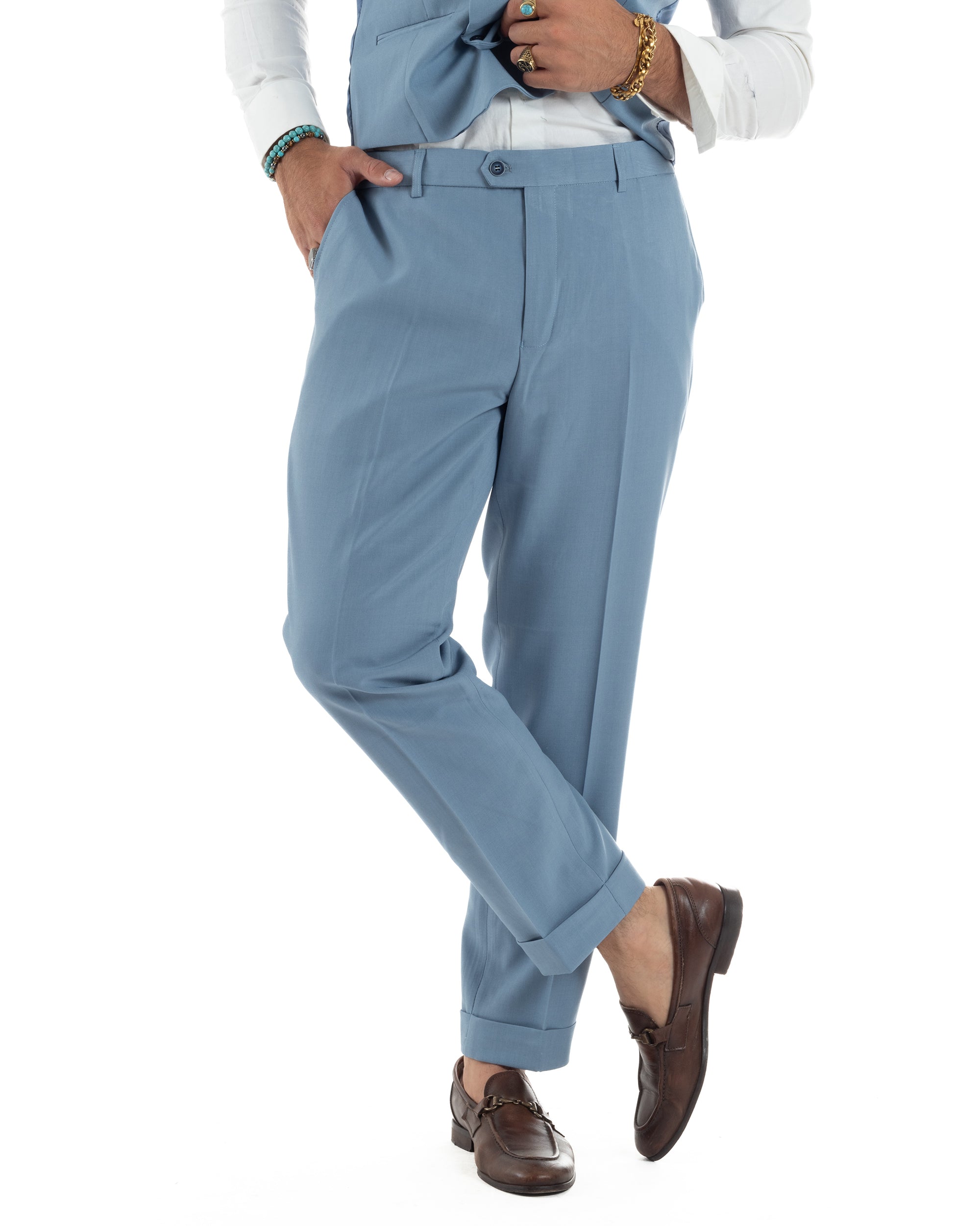 Abito Uomo Monopetto Vestito 3 Pezzi Completo Panciotto Polvere AE1160A