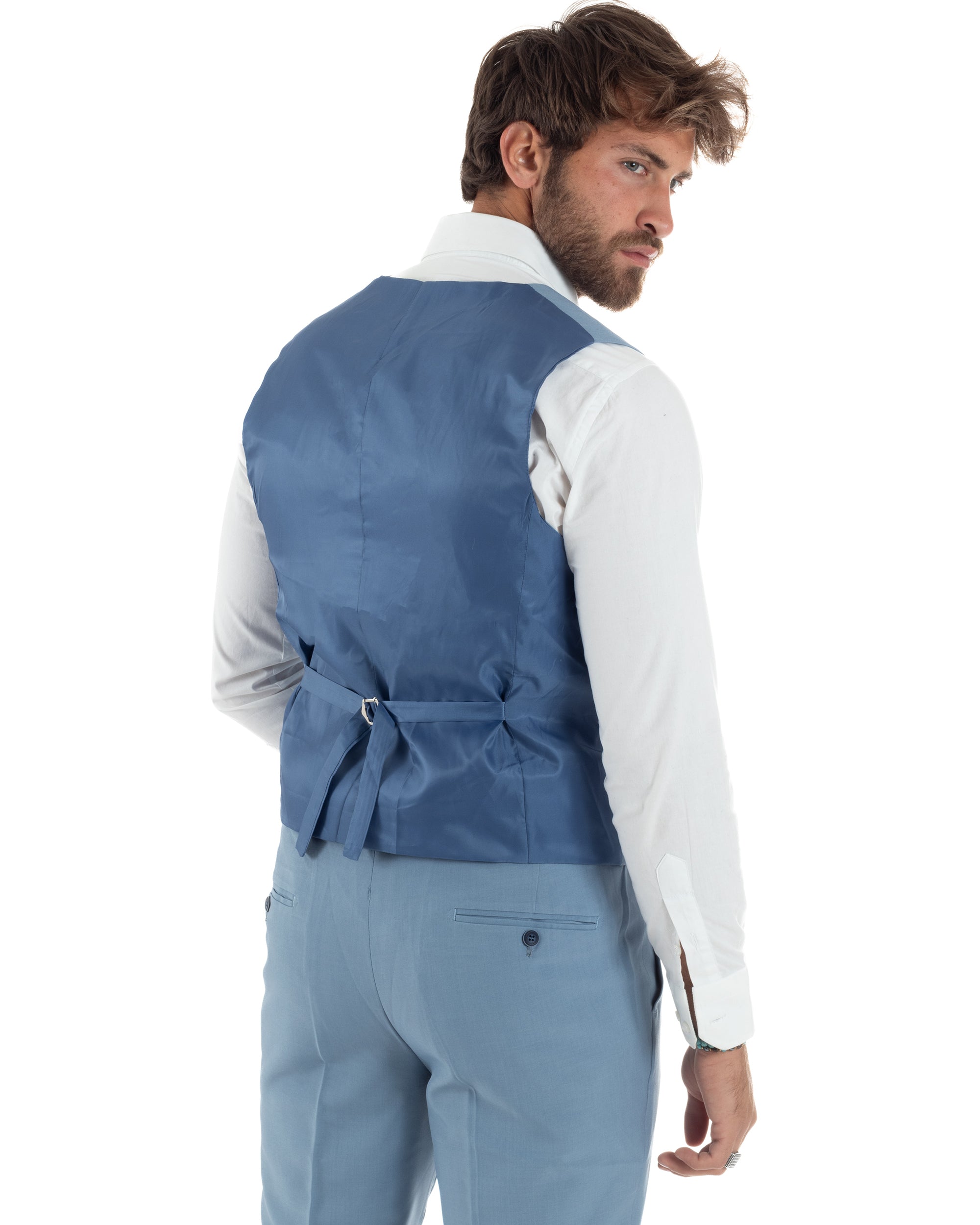 Abito Uomo Monopetto Vestito 3 Pezzi Completo Panciotto Polvere AE1160A