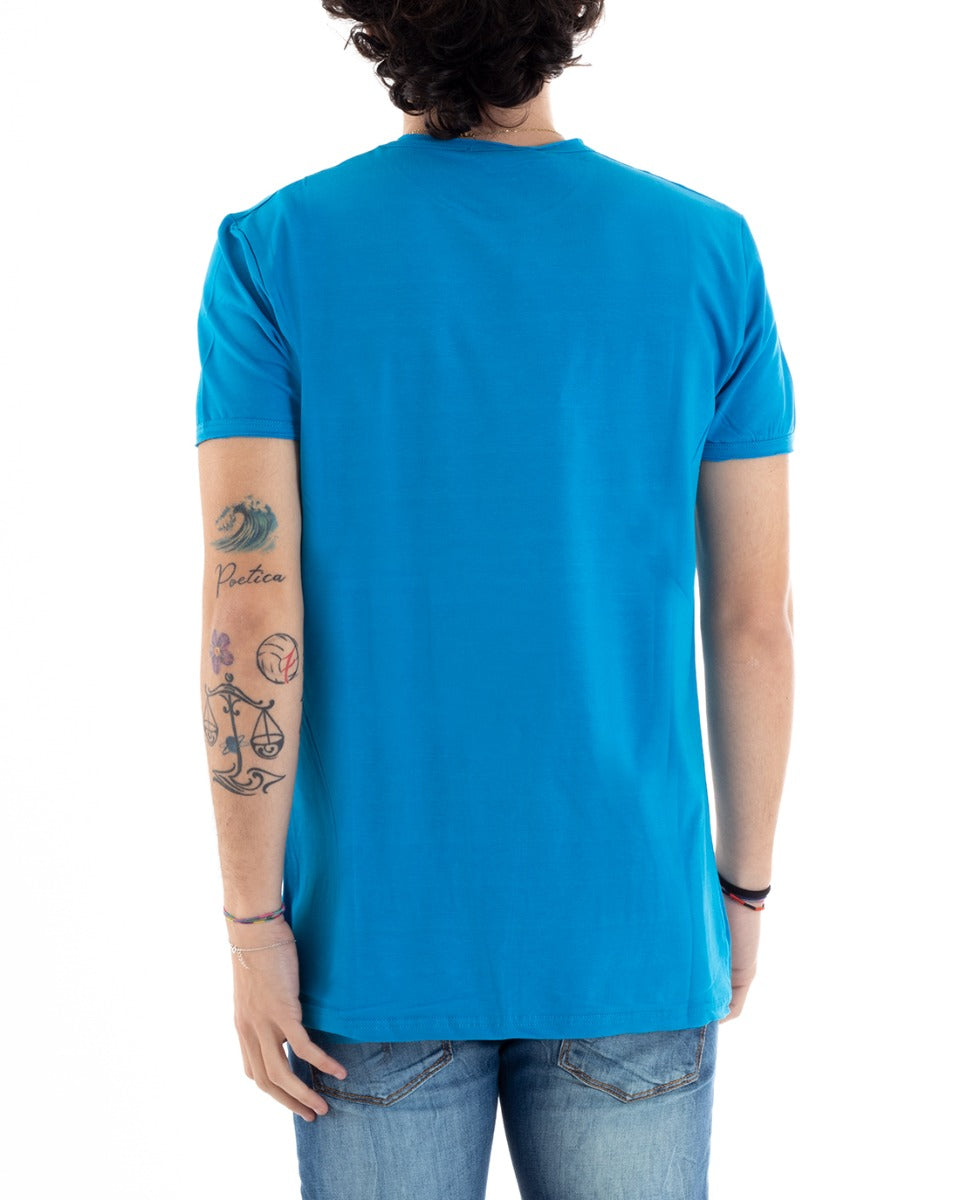 T-Shirt Uomo Mezza Manica Stampa Teschio America Girocollo Slim GIOSAL