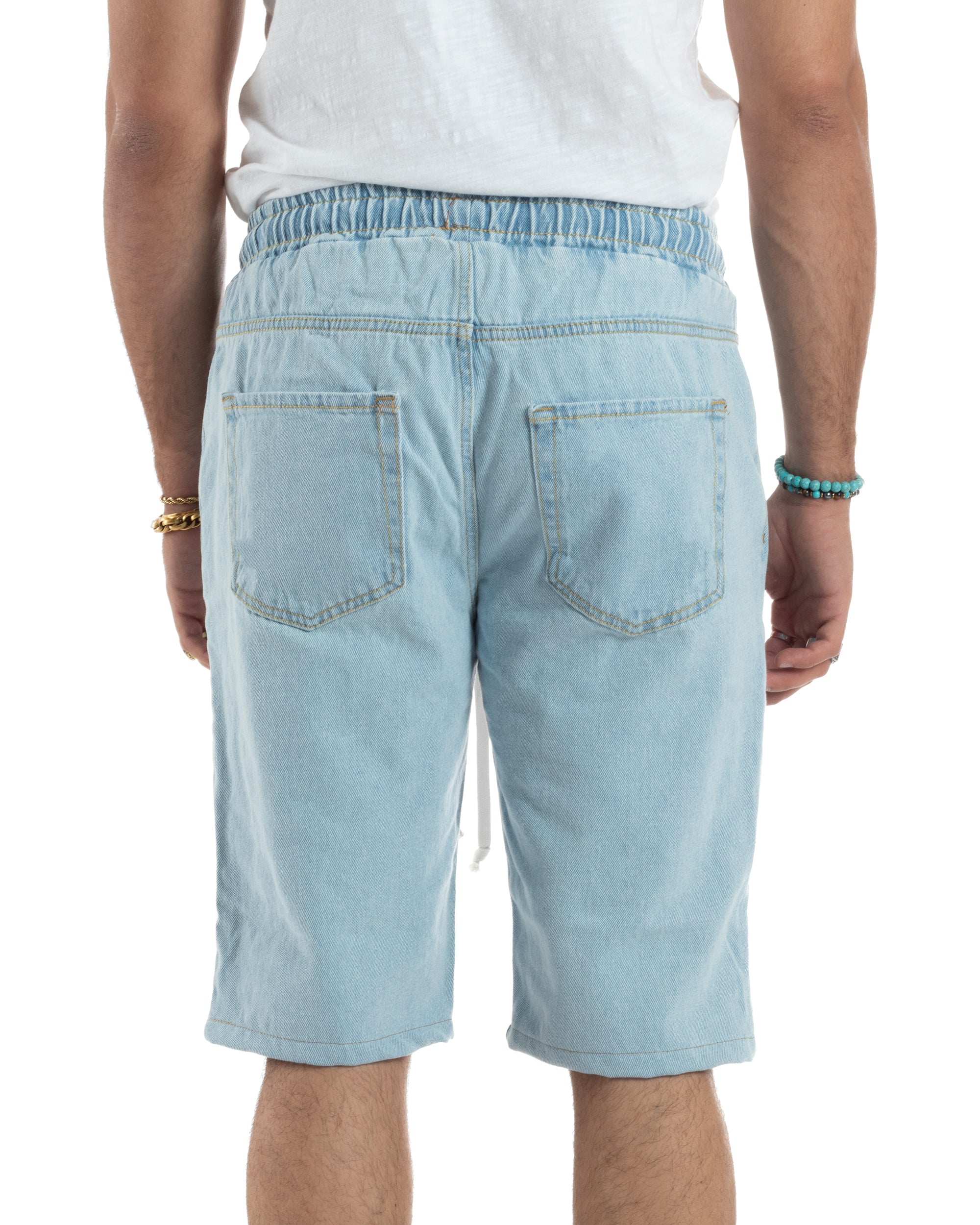 Bermuda Jeans Denim Chiaro Basic Elastico PC2029A