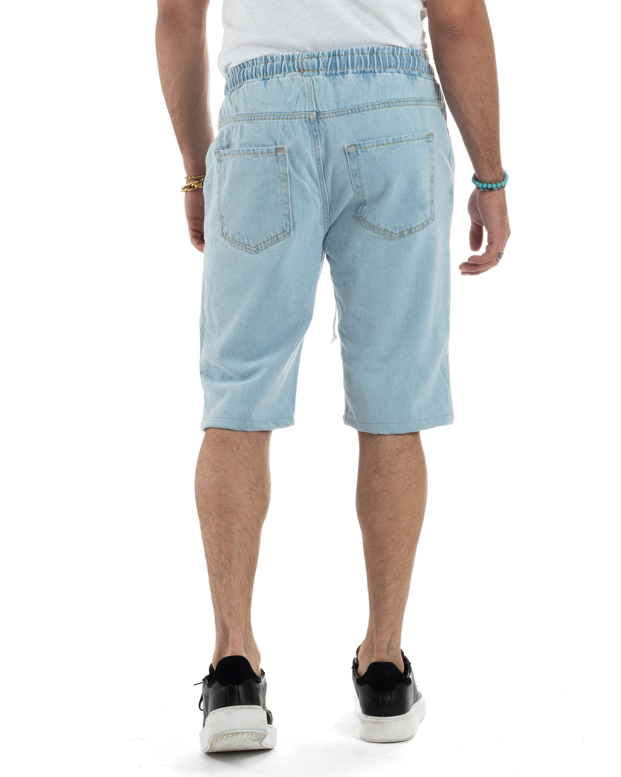 Bermuda Jeans Denim Chiaro Basic Elastico PC2029A