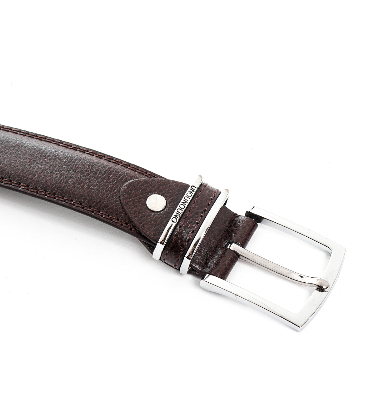 Cintura Uomo Stretta Cinta Fibbia in Metallo Regolabile Marrone Ecopelle Martellata GIOSAL-A2073A