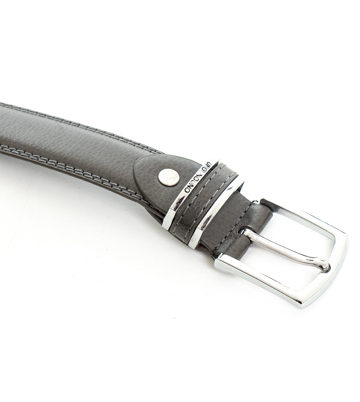 Cintura Uomo Stretta Cinta Fibbia in Metallo Regolabile Grigio Ecopelle Martellata GIOSAL-A2074A