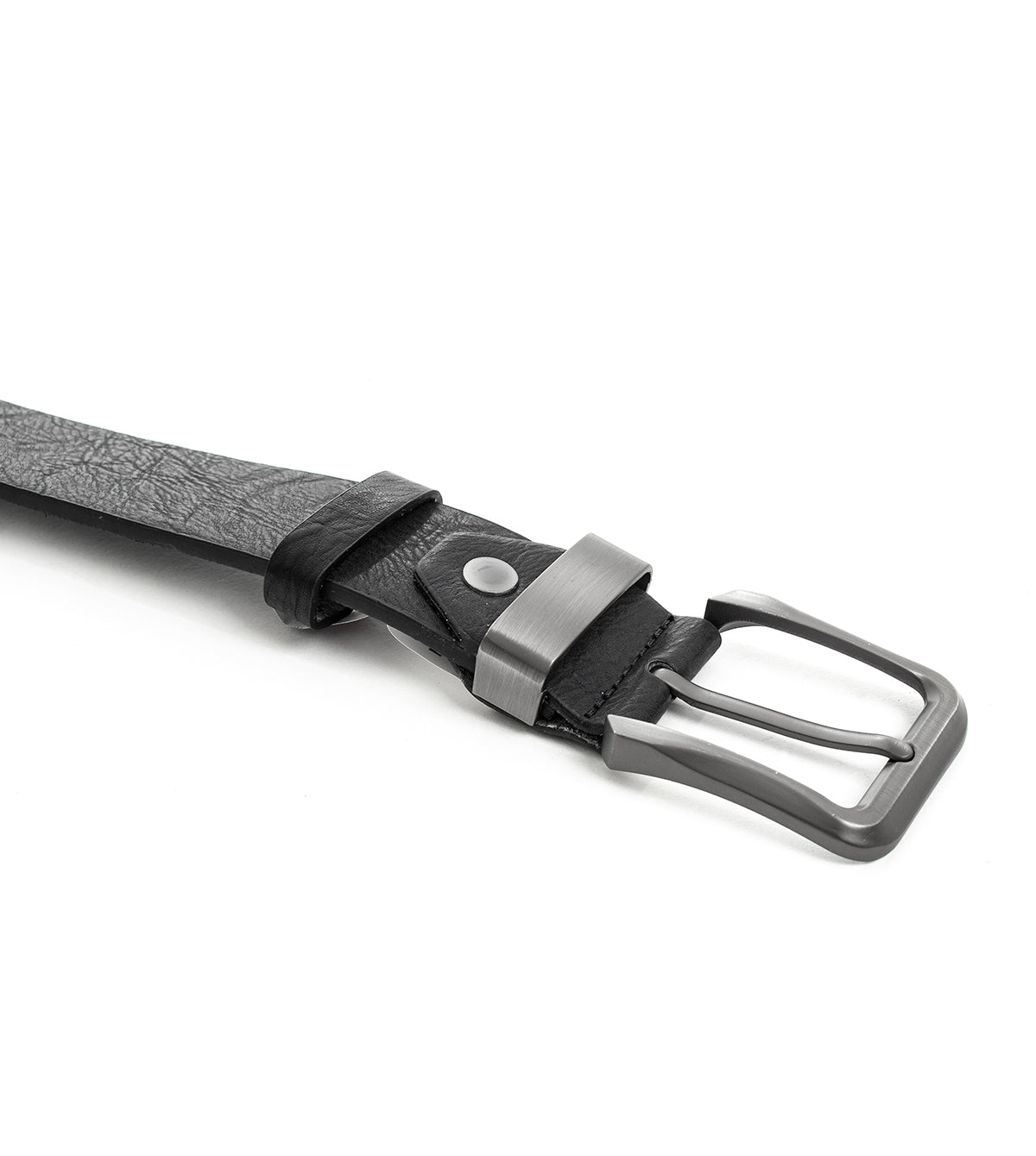 Cintura Uomo Larga Cinta Fibbia in Metallo Regolabile Nero Ecopelle Martellata GIOSAL-A2103A