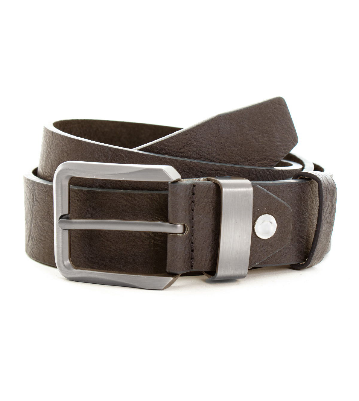 Cintura Uomo Larga Cinta Fibbia in Metallo Regolabile Marrone Ecopelle Martellata GIOSAL-A2120A