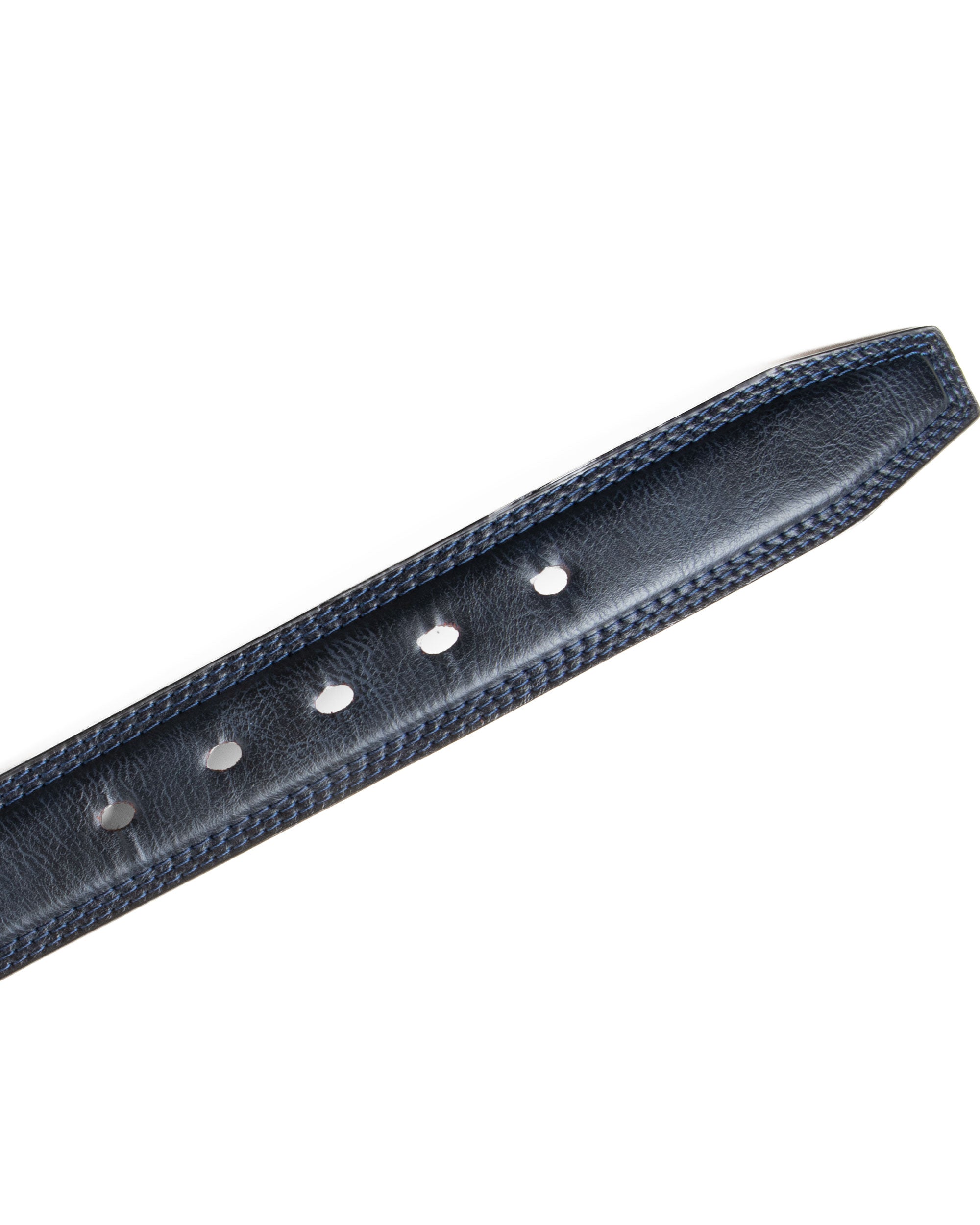 Cintura Uomo Larga Cinta Fibbia in Metallo Regolabile Ecopelle Martellata Blu GIOSAL-A2123A