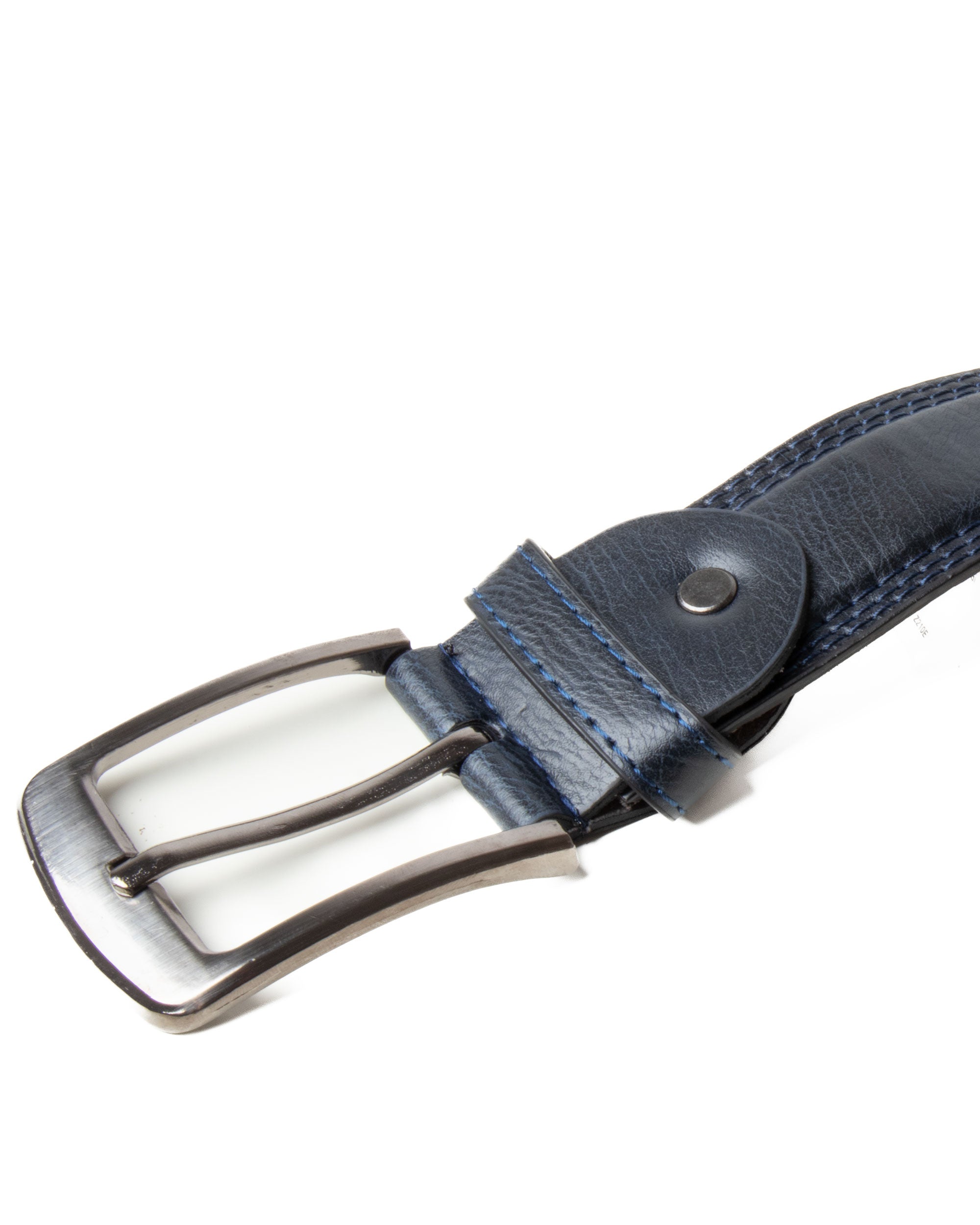 Cintura Uomo Larga Cinta Fibbia in Metallo Regolabile Ecopelle Martellata Blu GIOSAL-A2123A