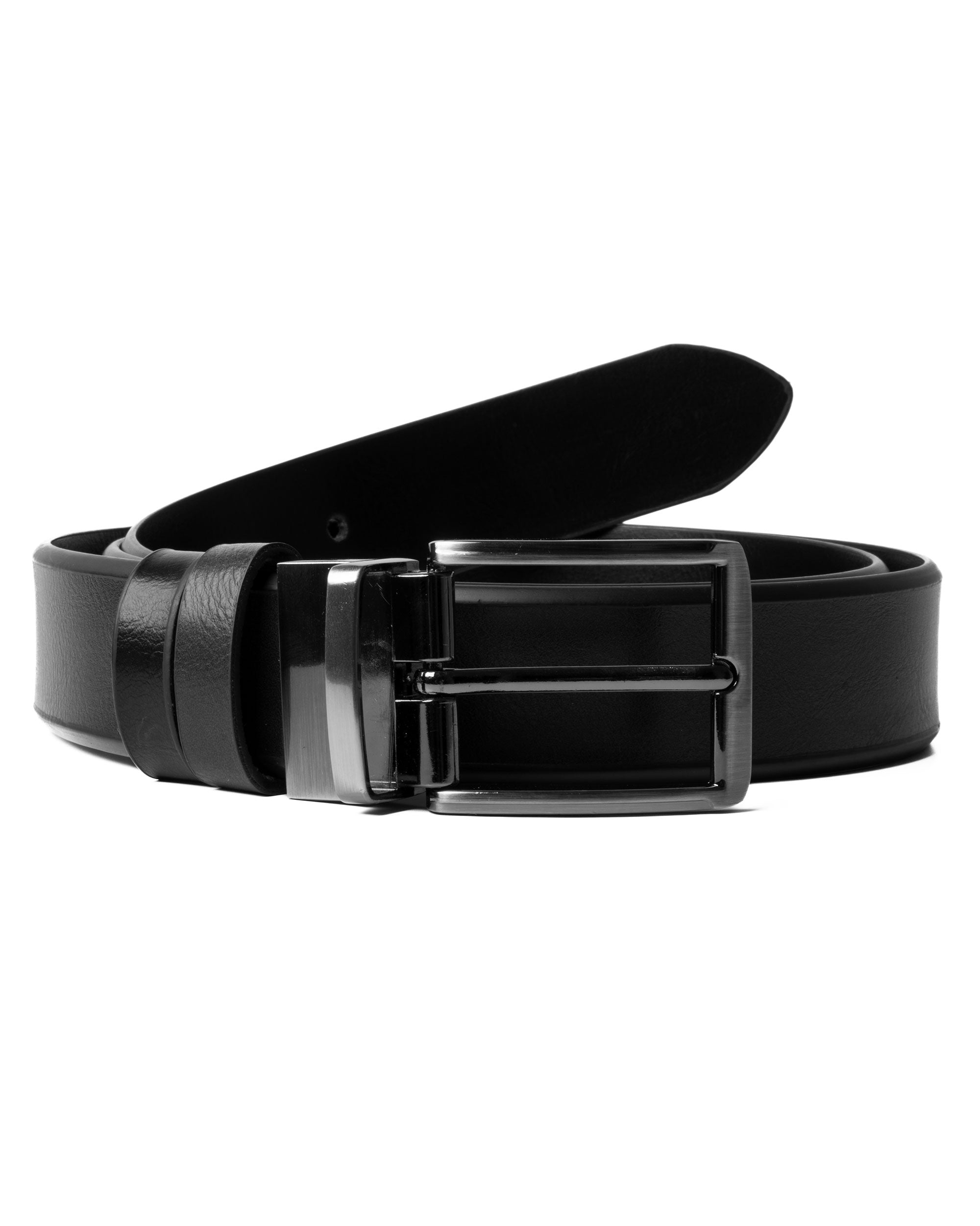 Men's Narrow Belt Adjustable Metal Buckle Blue Textured Faux Leather GIOSAL-A2072A