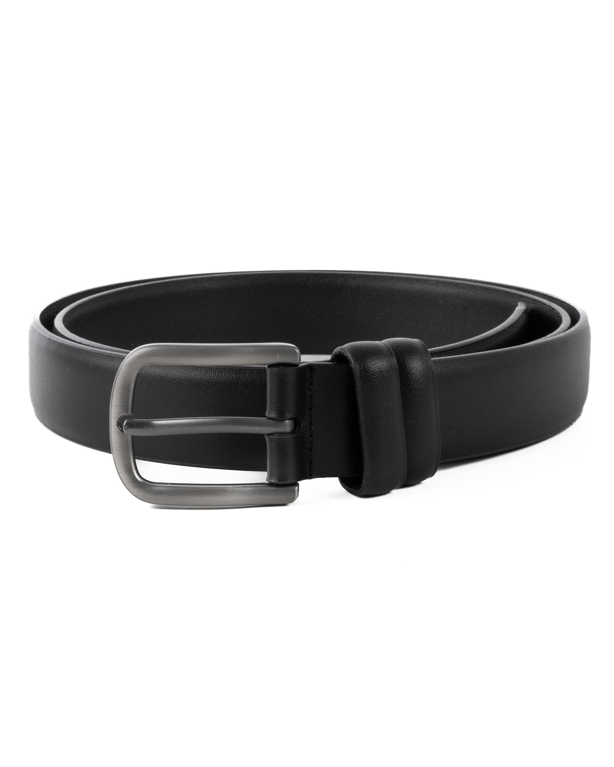 Cintura Uomo Cinta Regolabile Fibbia in Metallo Ecopelle Larga Texture Saffiano Nero GIOSAL-A2130A