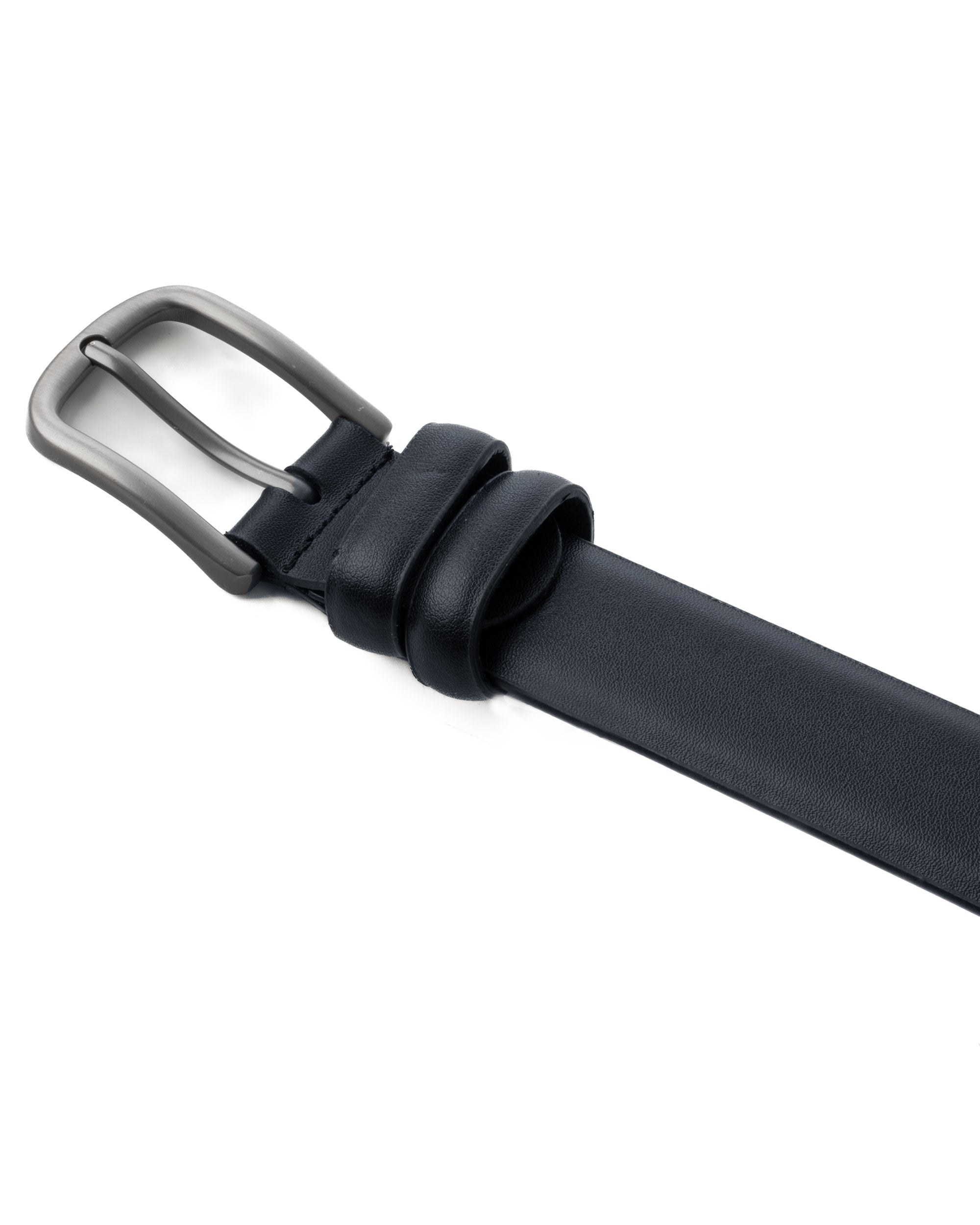 Cintura Uomo Cinta Regolabile Fibbia in Metallo Ecopelle Larga Texture Saffiano Blu GIOSAL-A2131A