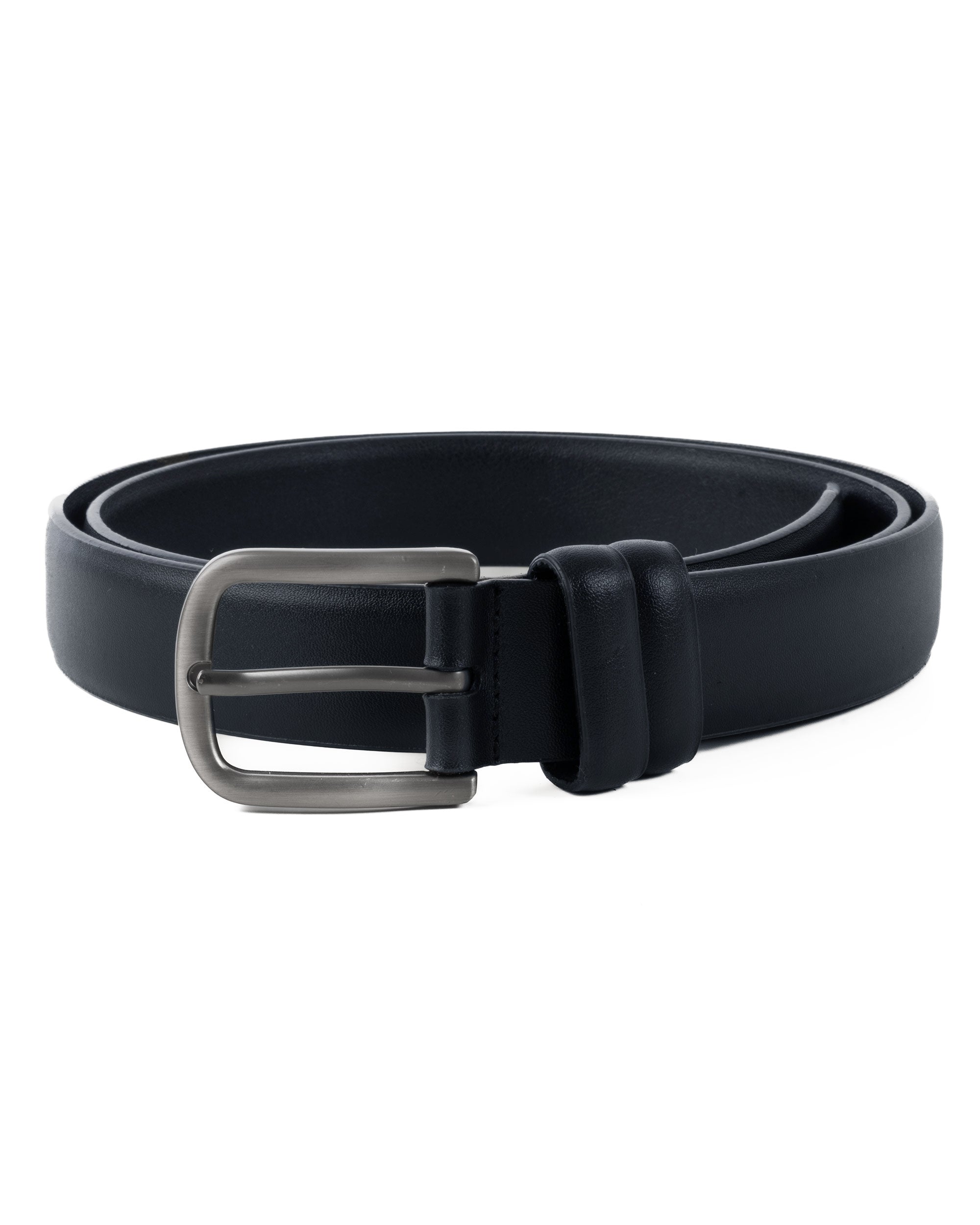 Cintura Uomo Cinta Regolabile Fibbia in Metallo Ecopelle Larga Texture Saffiano Blu GIOSAL-A2131A