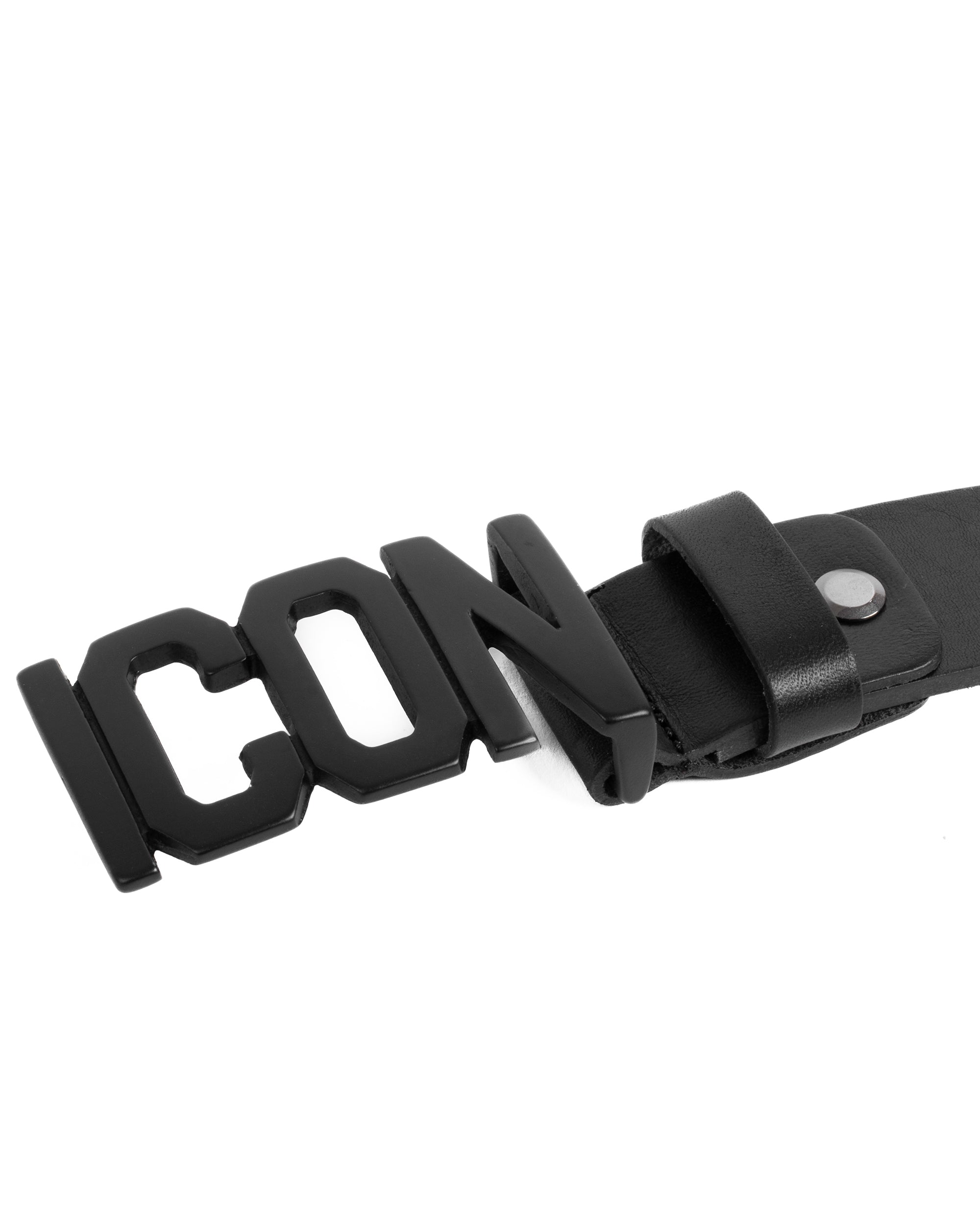 Cintura Uomo Cinta Ecopelle Regolabile Fibbia in Metallo Nero ICON ICXF2W6A031