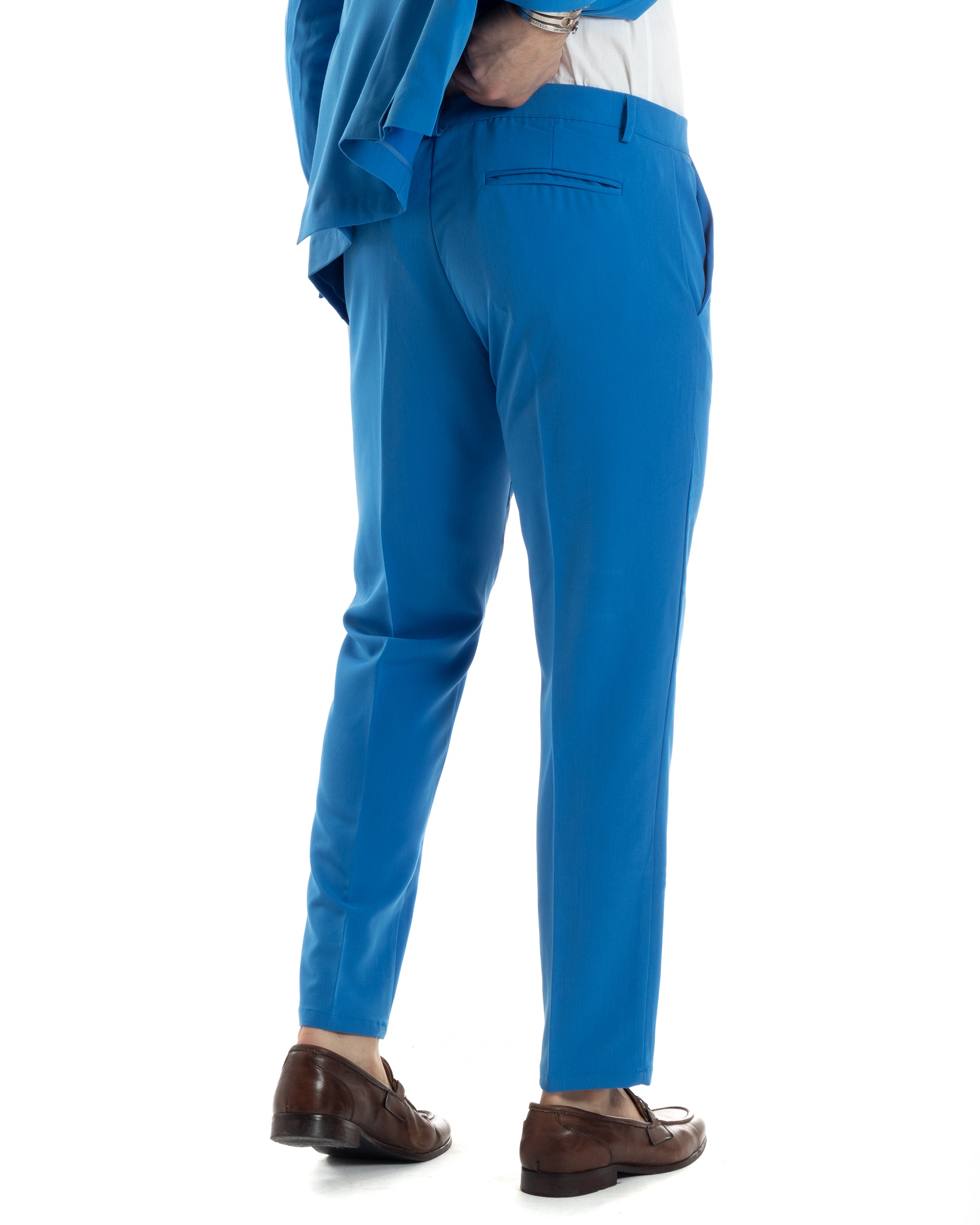 Abito Uomo Doppiopetto Vestito Completo Giacca Pantaloni Royal Tinta Unita Elegante Casual GIOSAL-AE1042A