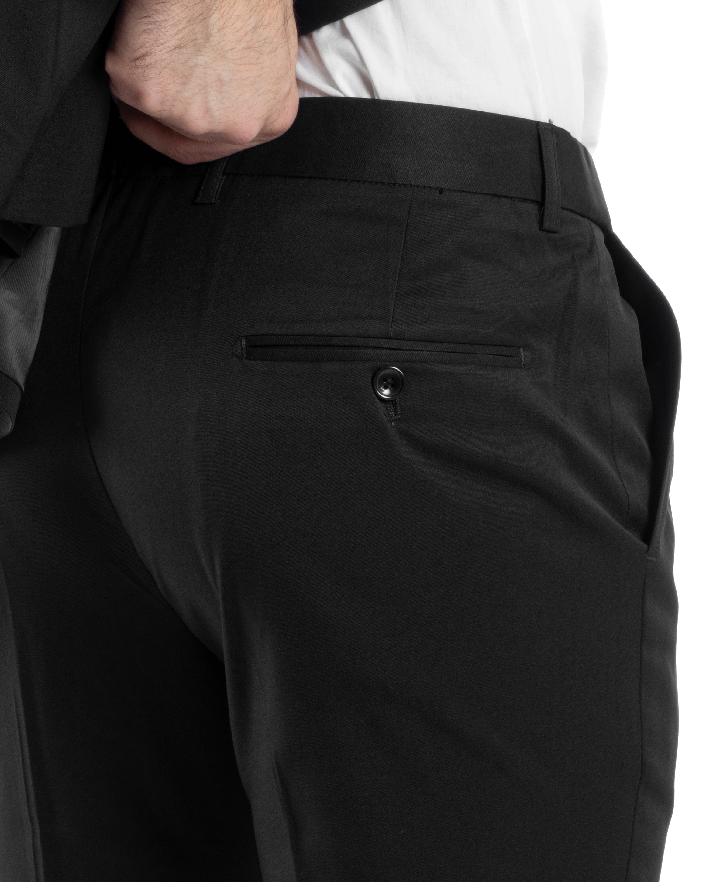 Abito Uomo Doppiopetto Vestito Completo Giacca Pantaloni Bottoni Revers Raso Nero Elegante Smoking GIOSAL-AE1051A