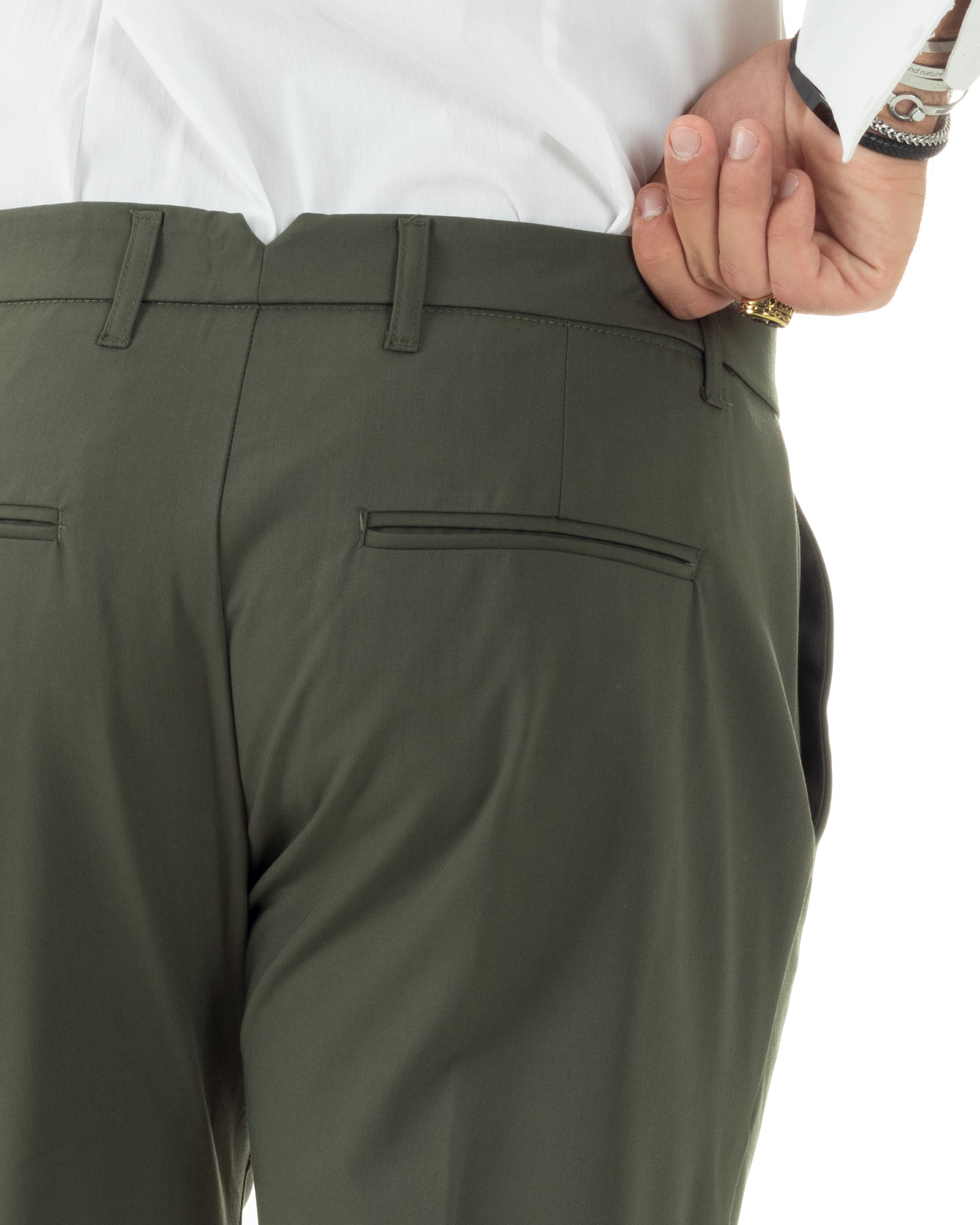 Abito Uomo Doppiopetto Vestito Sartoriale Elegante Completo Giacca Pantaloni Casual Tinta Unita Verde GIOSAL-AE1095A