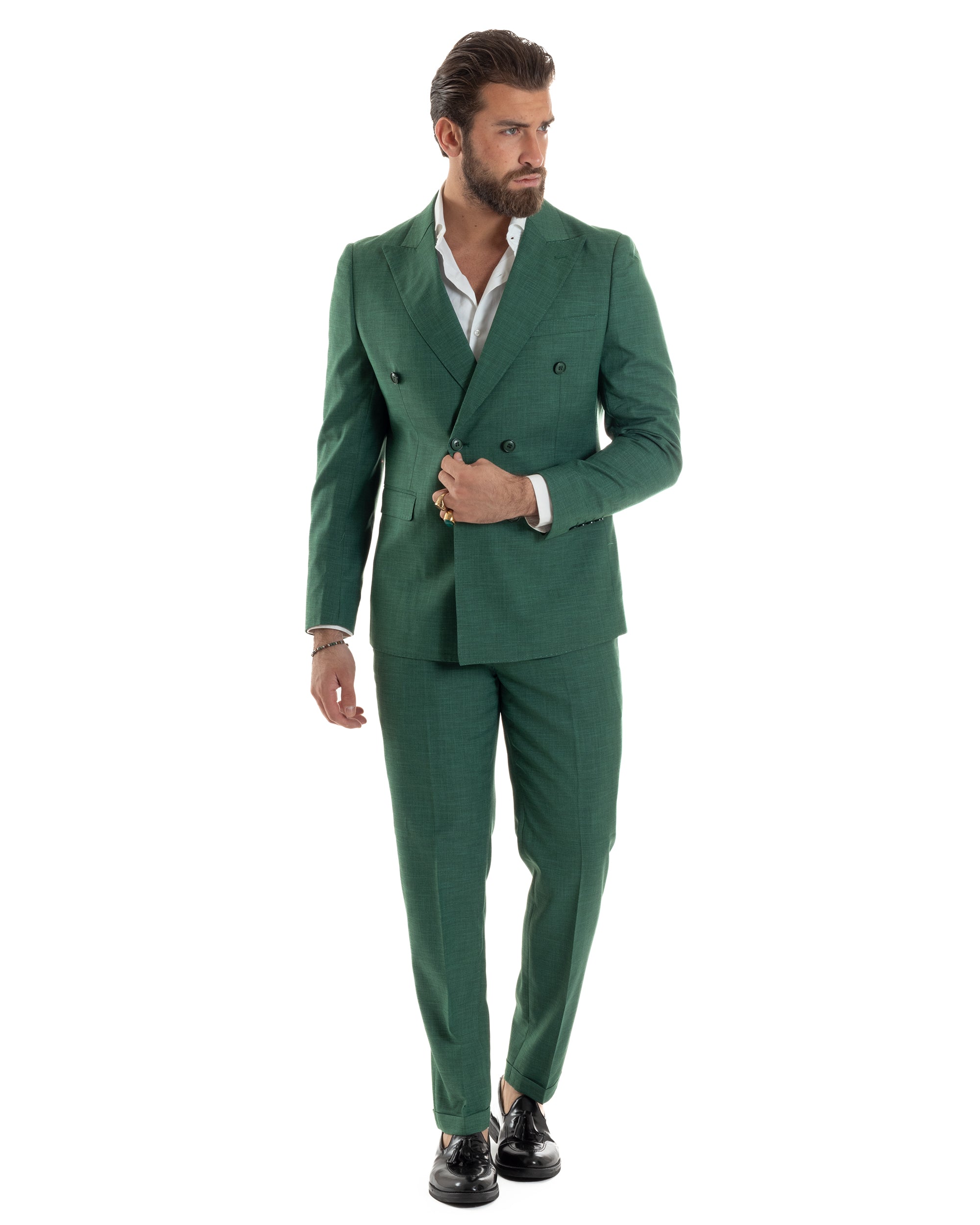 Uomo Elegante Abito Da Uomo Verde Smoking Completo Uomo Elegante