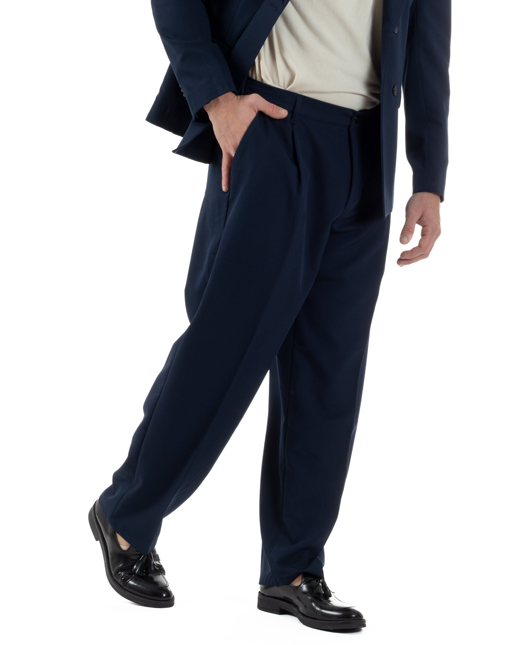 Men's Double Breasted Suit Suit Jacket Pants Buttons Lapels Satin Blue Elegant Tuxedo GIOSAL-AE1050A