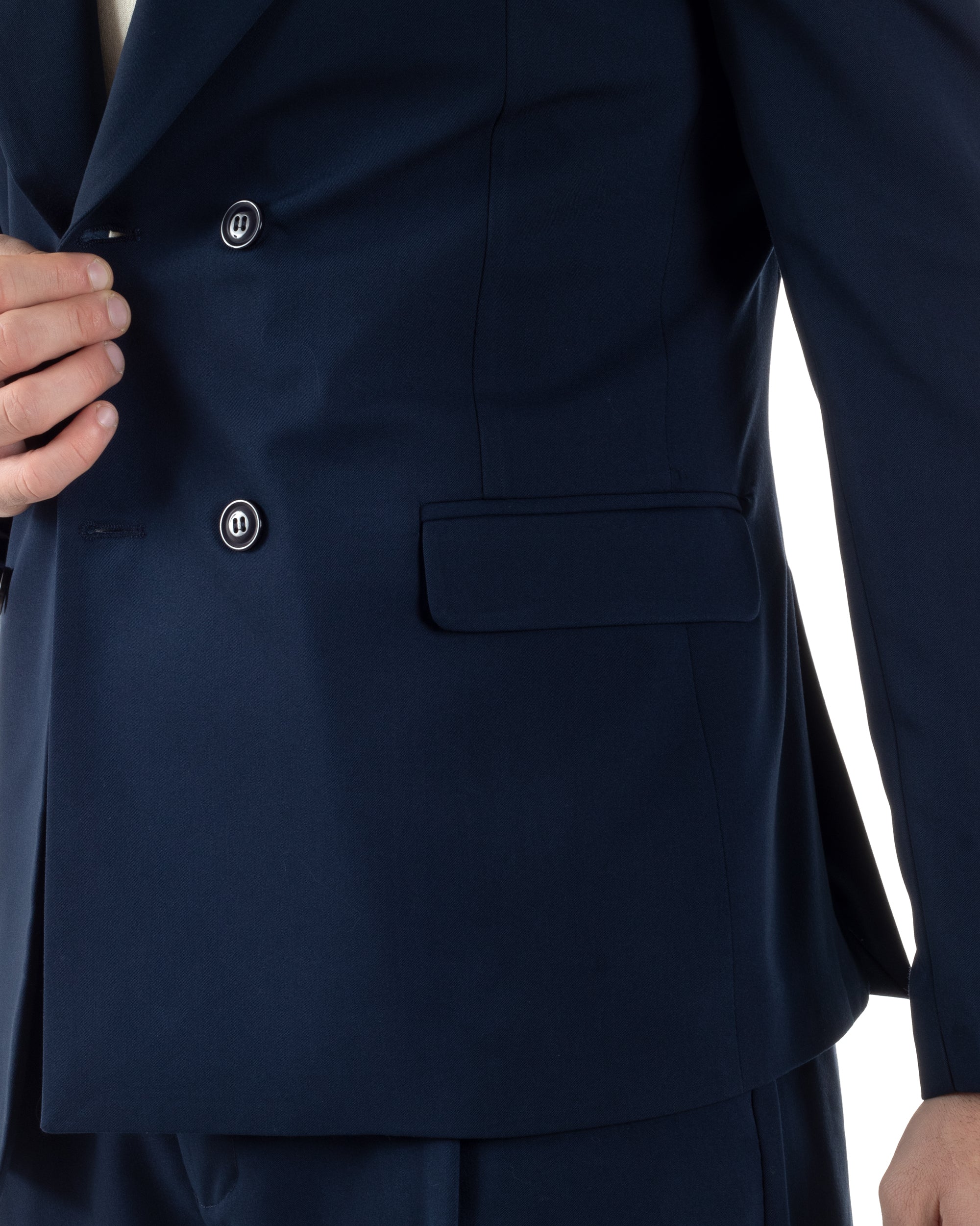 Men's Double Breasted Suit Suit Jacket Pants Buttons Lapels Satin Blue Elegant Tuxedo GIOSAL-AE1050A