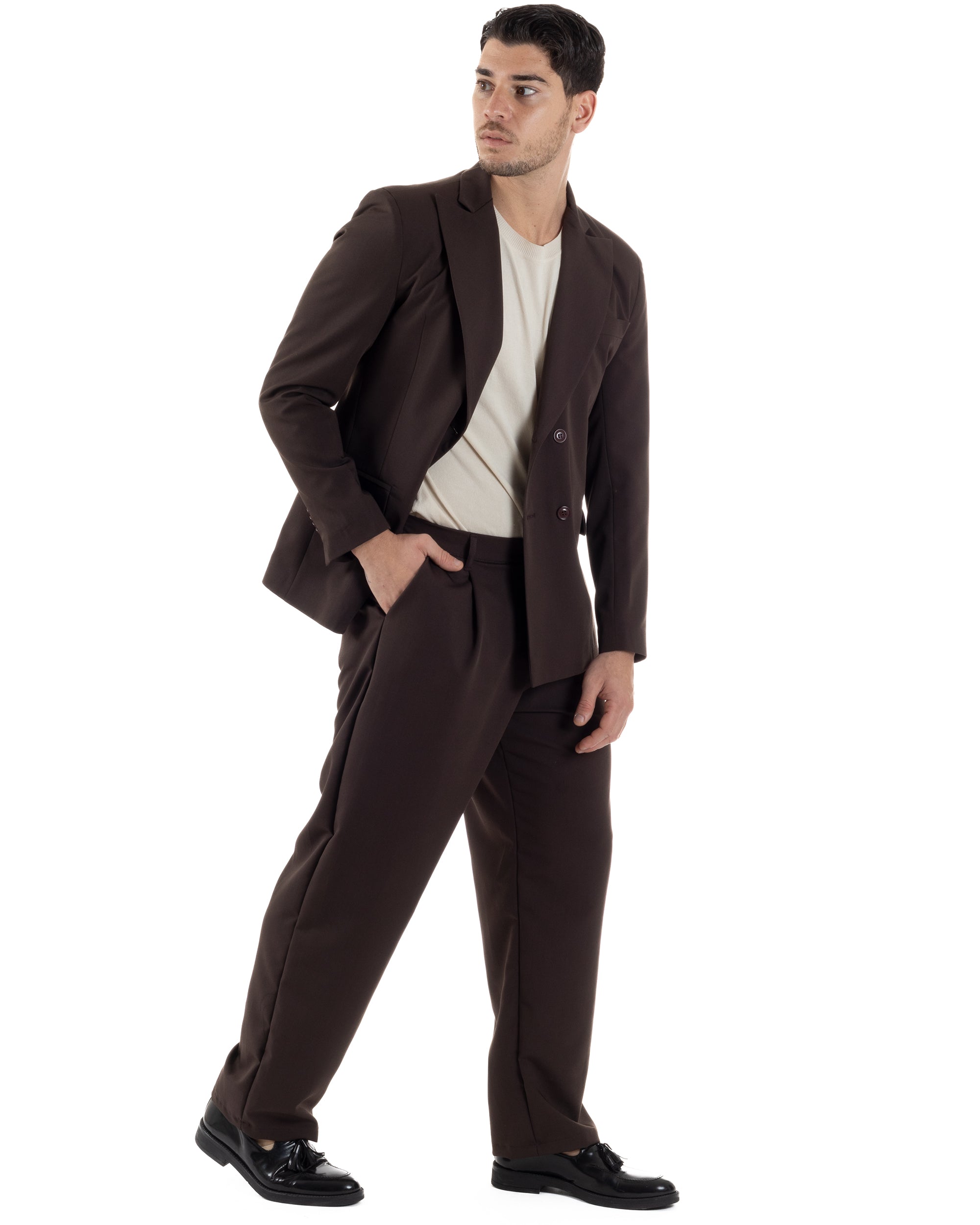 Men's Double Breasted Suit Suit Jacket Pants Buttons Lapels Satin Blue Elegant Tuxedo GIOSAL-AE1050A