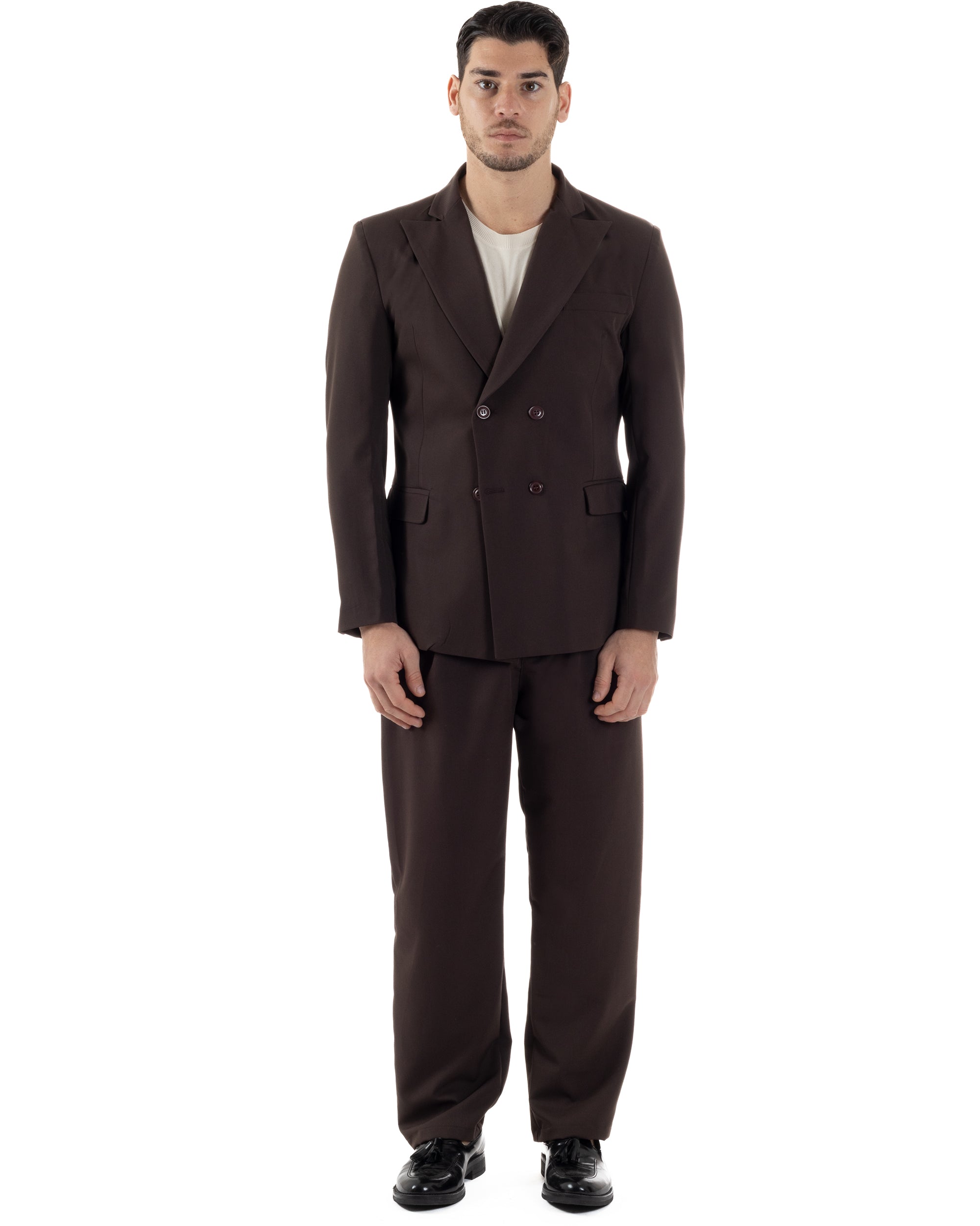 Men's Double Breasted Suit Suit Jacket Pants Buttons Lapels Satin Blue Elegant Tuxedo GIOSAL-AE1050A