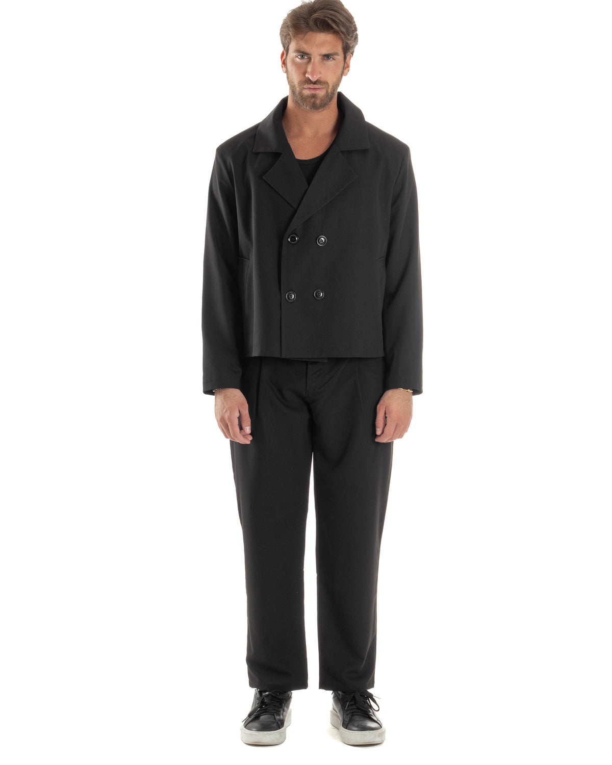 Men's Double Breasted Suit Suit Jacket Pants Buttons Lapels Satin Blue Elegant Tuxedo GIOSAL-AE1050A