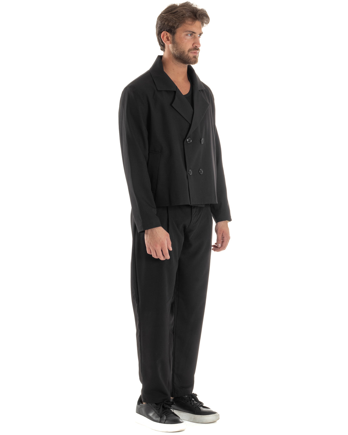 Men's Double Breasted Suit Suit Jacket Pants Buttons Lapels Satin Blue Elegant Tuxedo GIOSAL-AE1050A