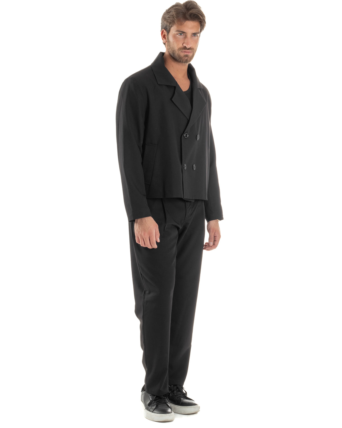 Men's Double Breasted Suit Suit Jacket Pants Buttons Lapels Satin Blue Elegant Tuxedo GIOSAL-AE1050A