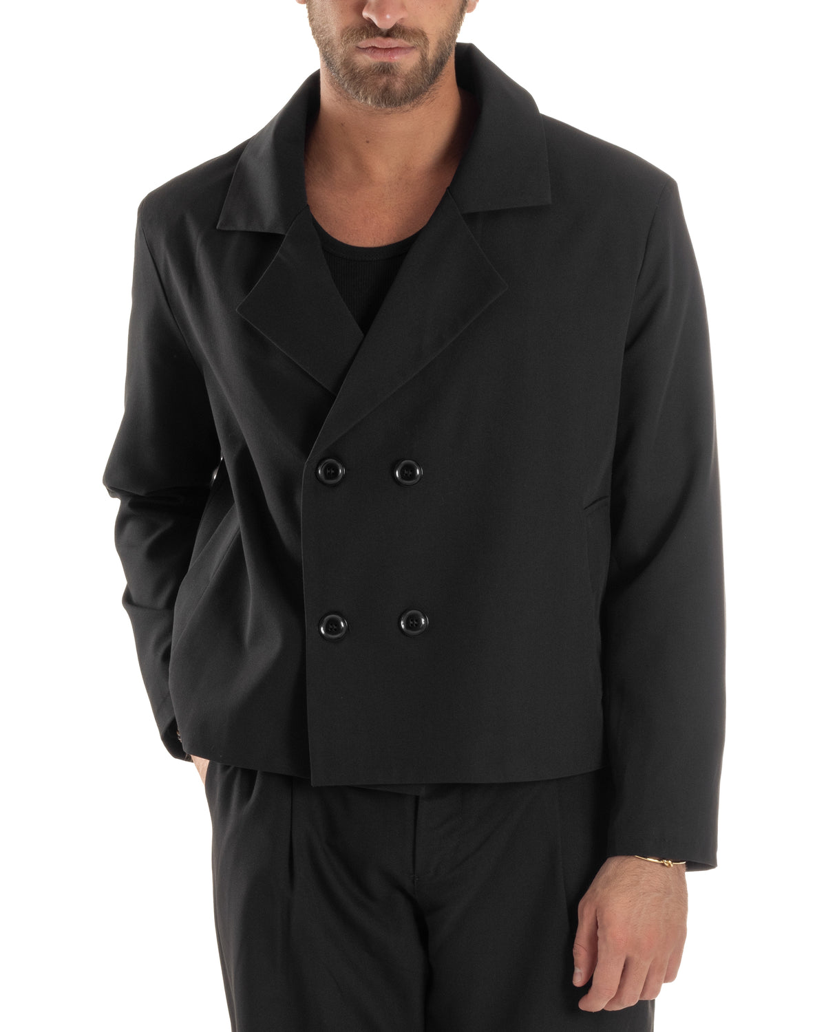 Men's Double Breasted Suit Suit Jacket Pants Buttons Lapels Satin Blue Elegant Tuxedo GIOSAL-AE1050A