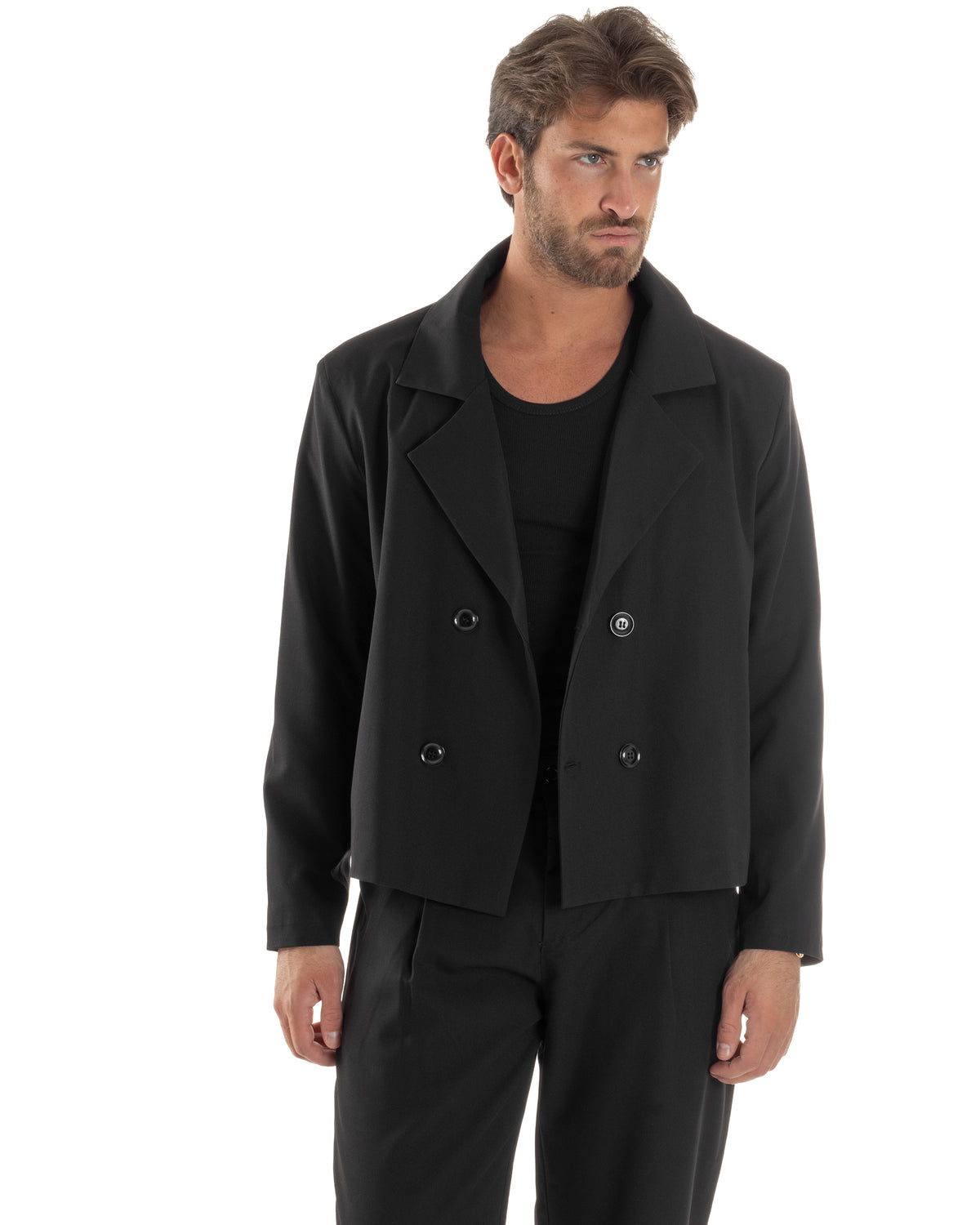 Men's Double Breasted Suit Suit Jacket Pants Buttons Lapels Satin Blue Elegant Tuxedo GIOSAL-AE1050A