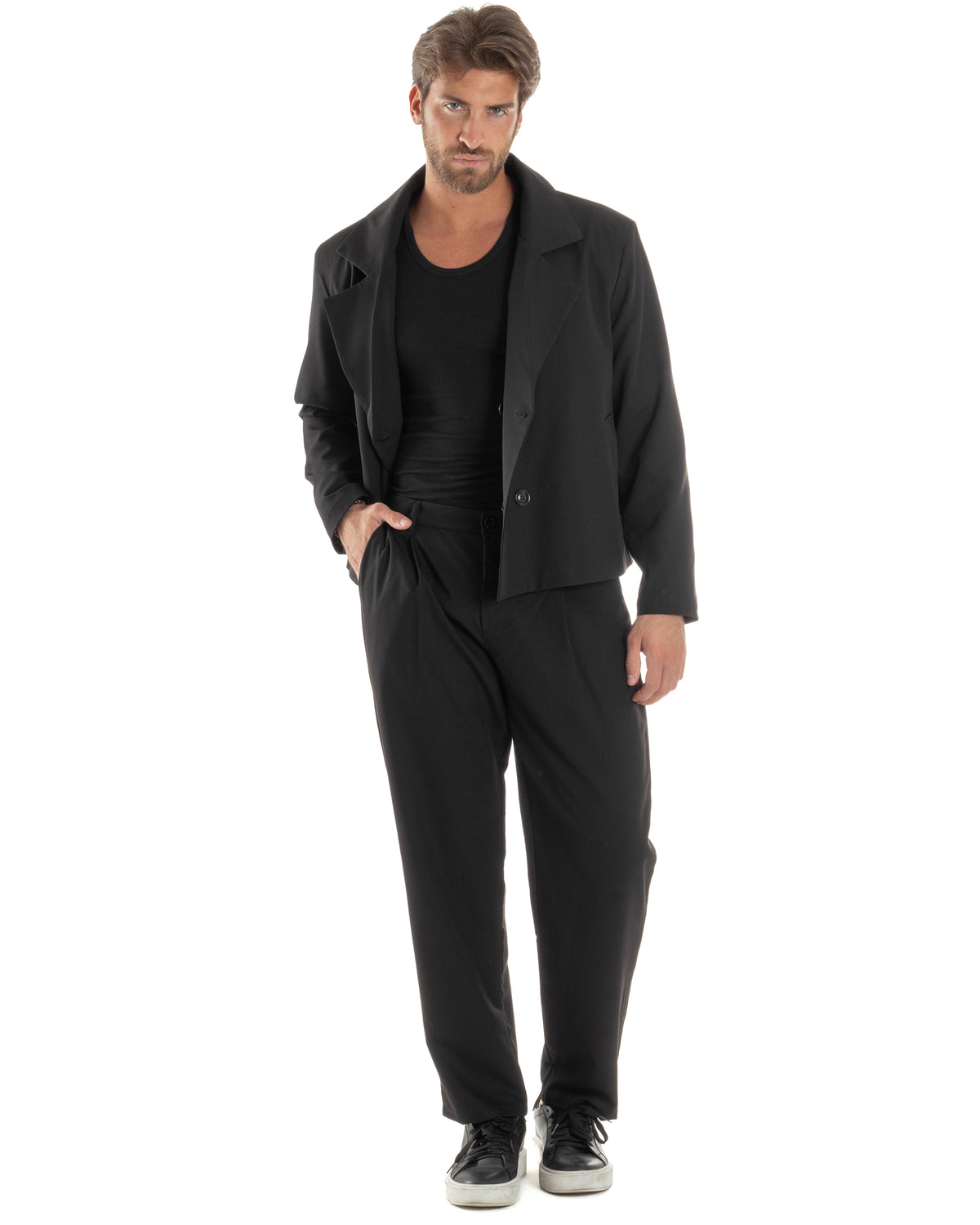 Men's Double Breasted Suit Suit Jacket Pants Buttons Lapels Satin Blue Elegant Tuxedo GIOSAL-AE1050A