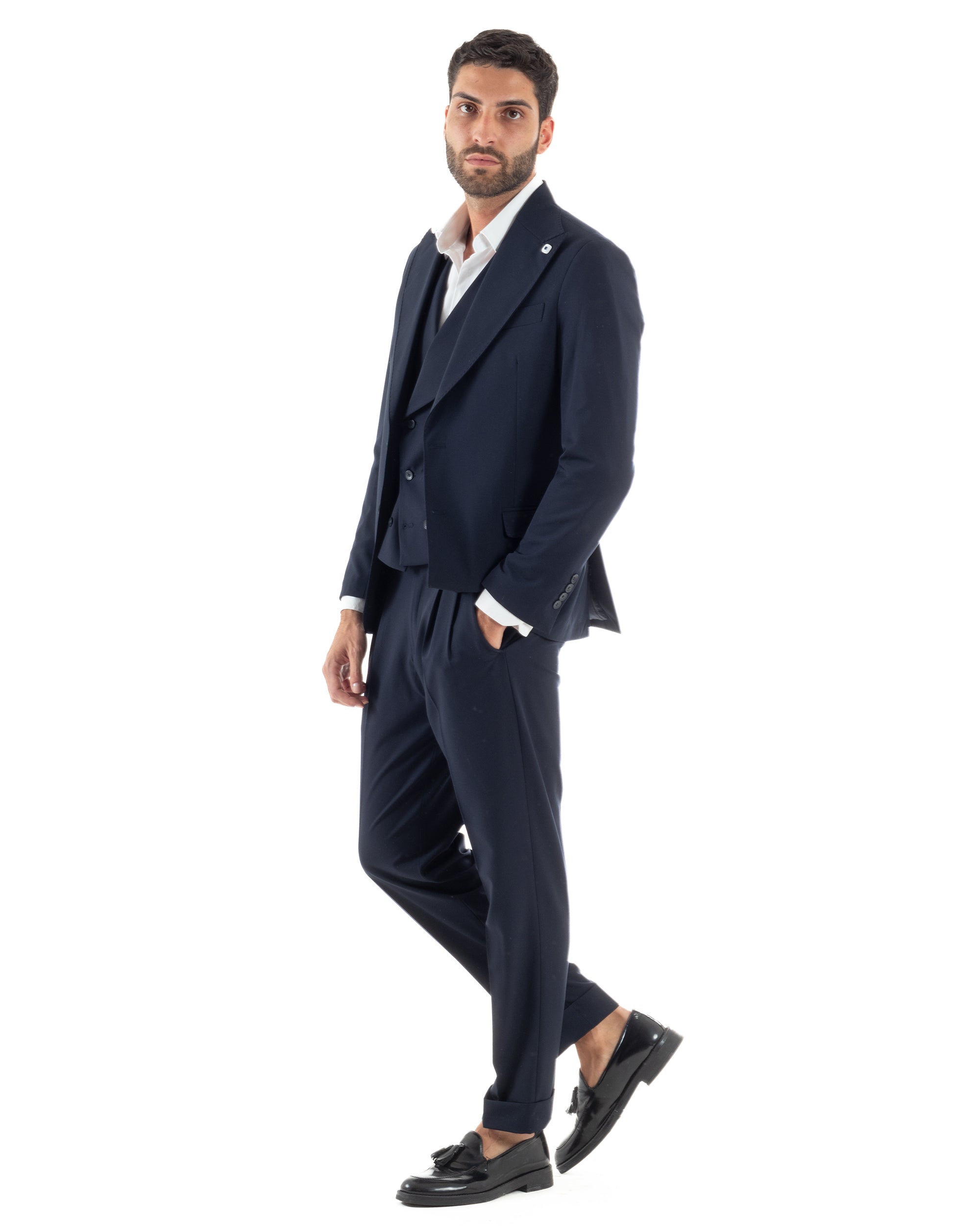 Abito Monopetto Sartoriale Tre Pezzi Gilet Doppiopetto AE1174A