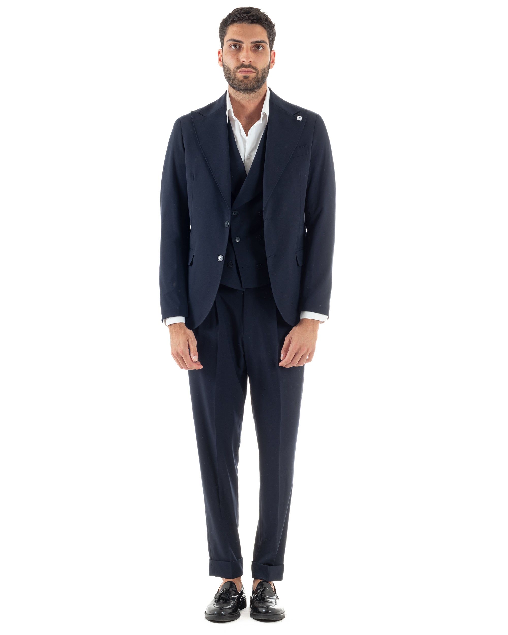 Abito Monopetto Sartoriale Tre Pezzi Gilet Doppiopetto AE1174A