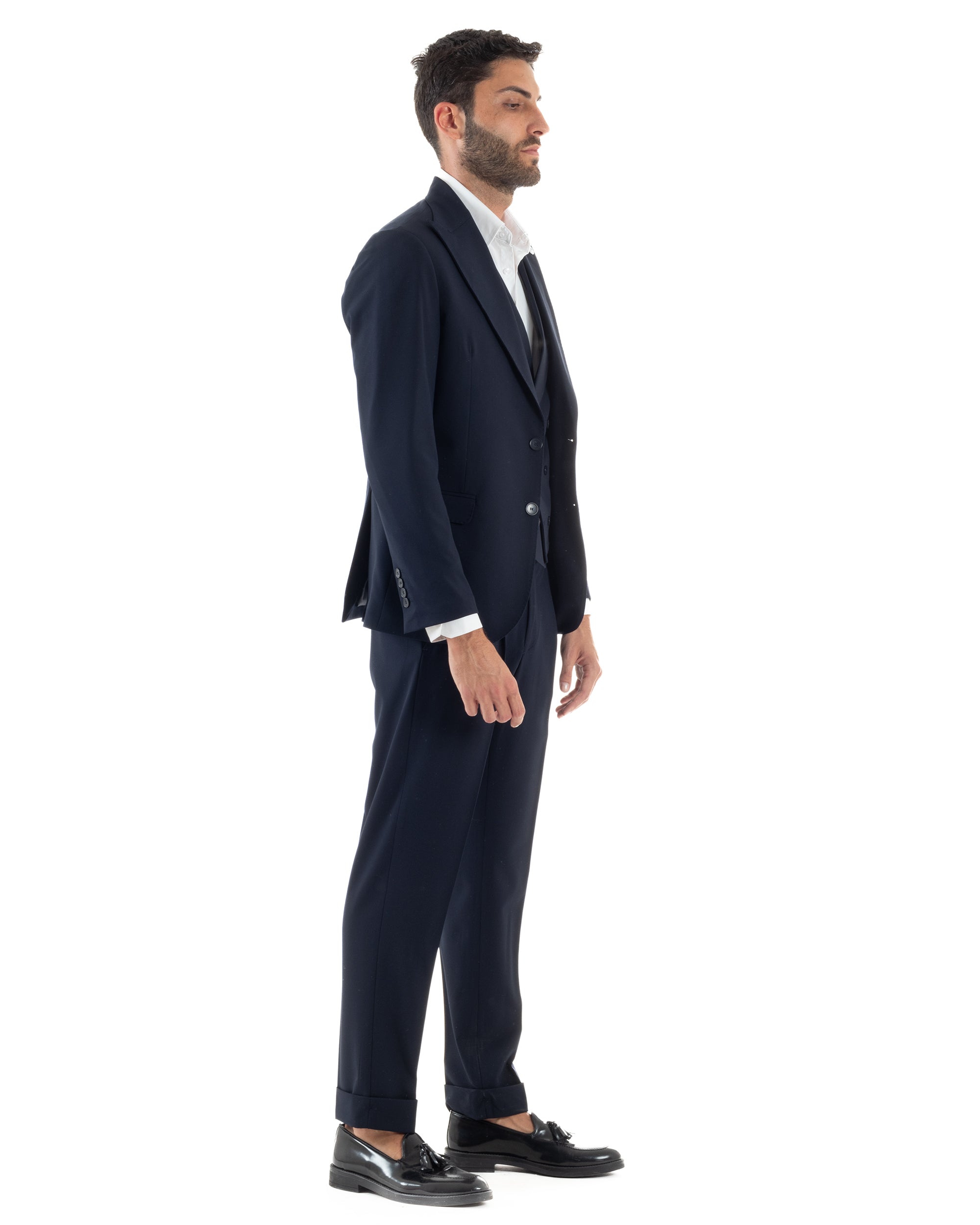 Abito Monopetto Sartoriale Tre Pezzi Gilet Doppiopetto AE1174A