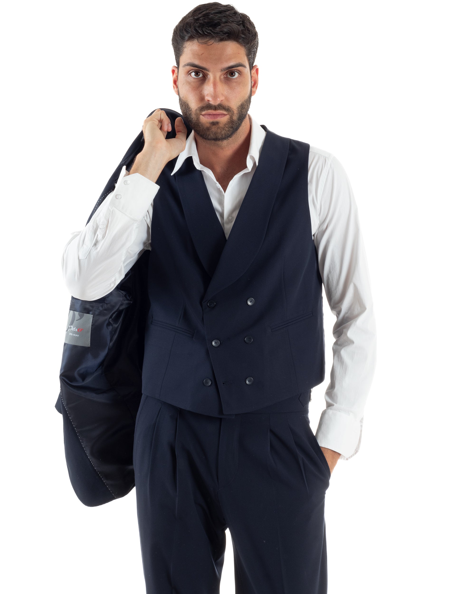 Abito Monopetto Sartoriale Tre Pezzi Gilet Doppiopetto AE1174A