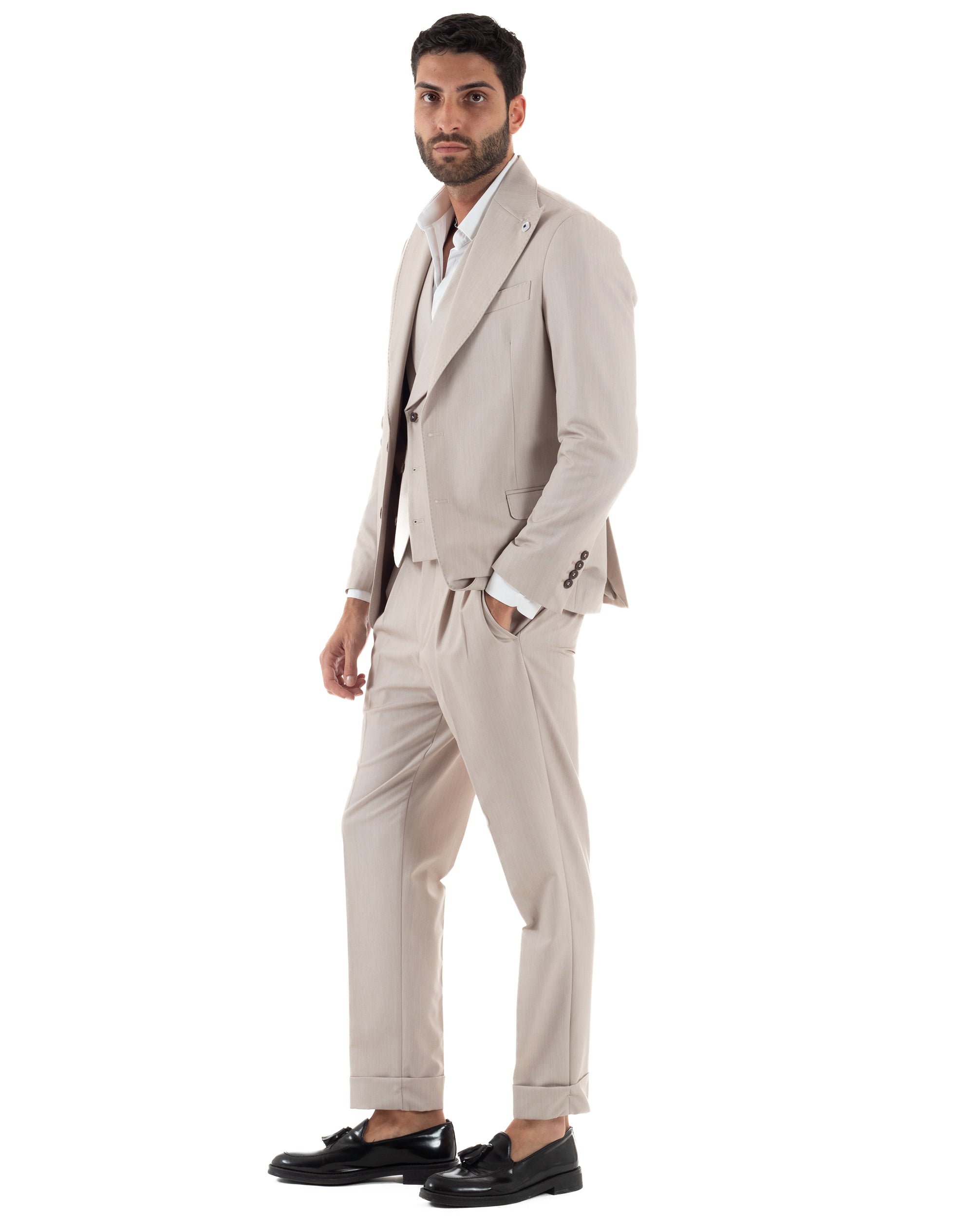 Abito Monopetto Sartoriale Tre Pezzi Gilet Doppiopetto AE1175A