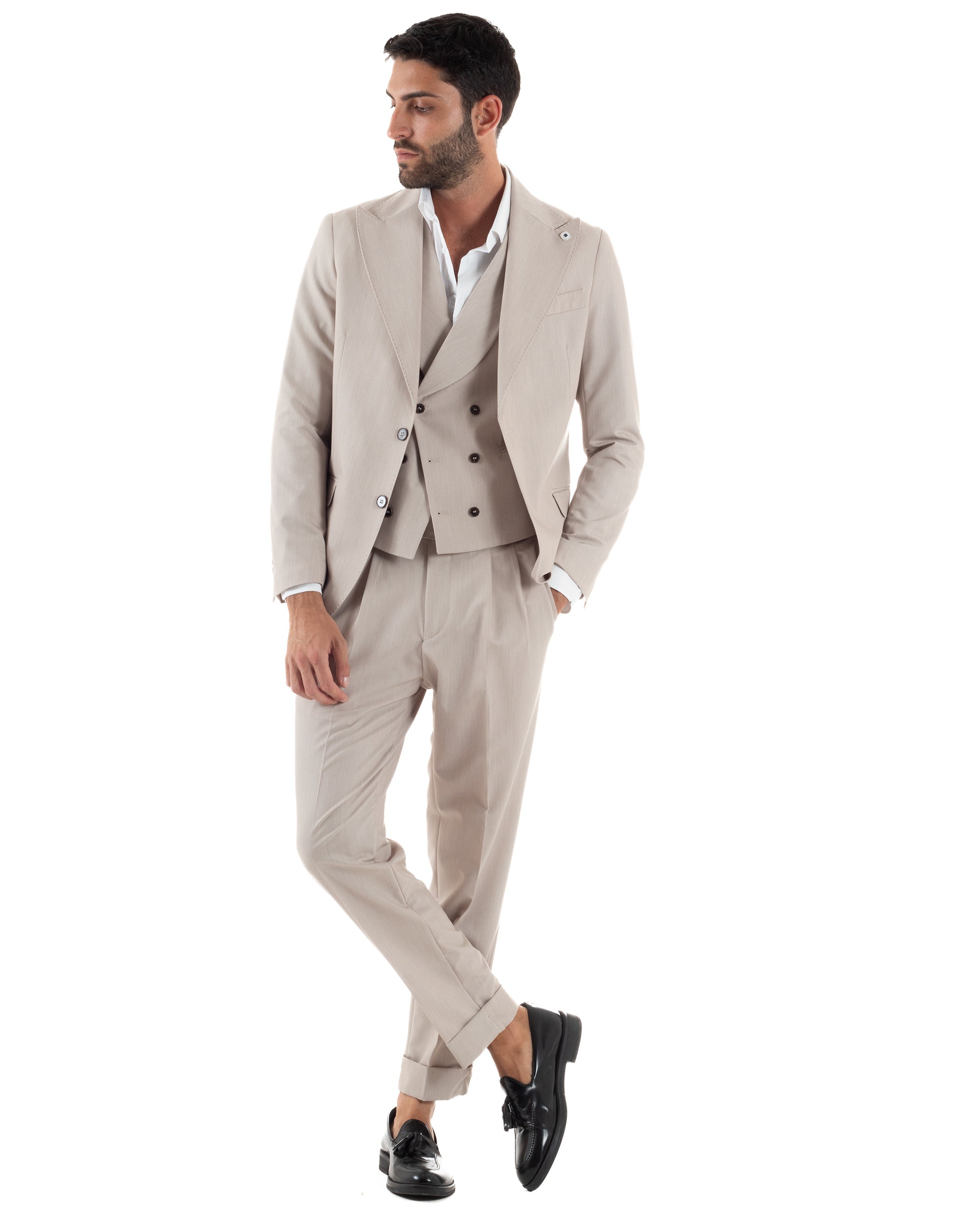 Abito Monopetto Sartoriale Tre Pezzi Gilet Doppiopetto AE1175A