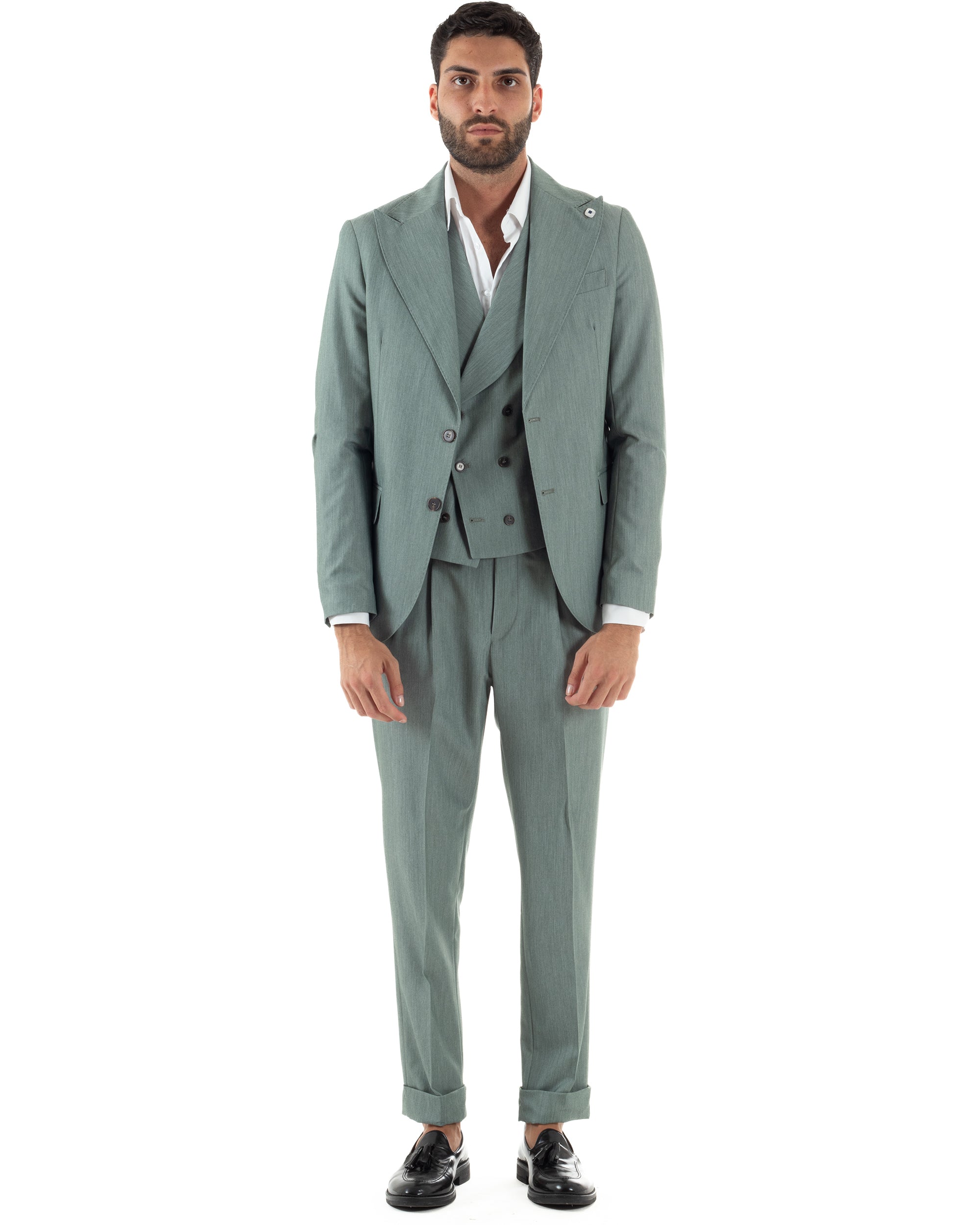 Abito Monopetto Sartoriale Tre Pezzi Gilet Doppiopetto AE1176A