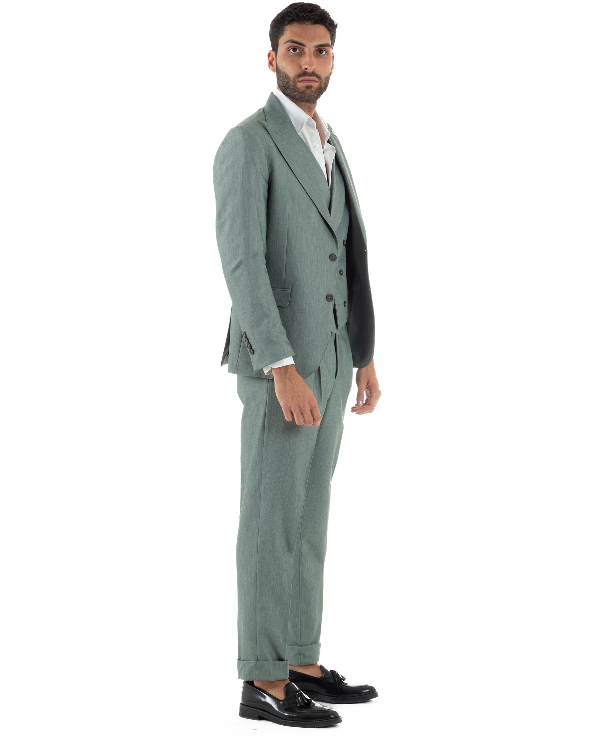 Abito Monopetto Sartoriale Tre Pezzi Gilet Doppiopetto AE1176A