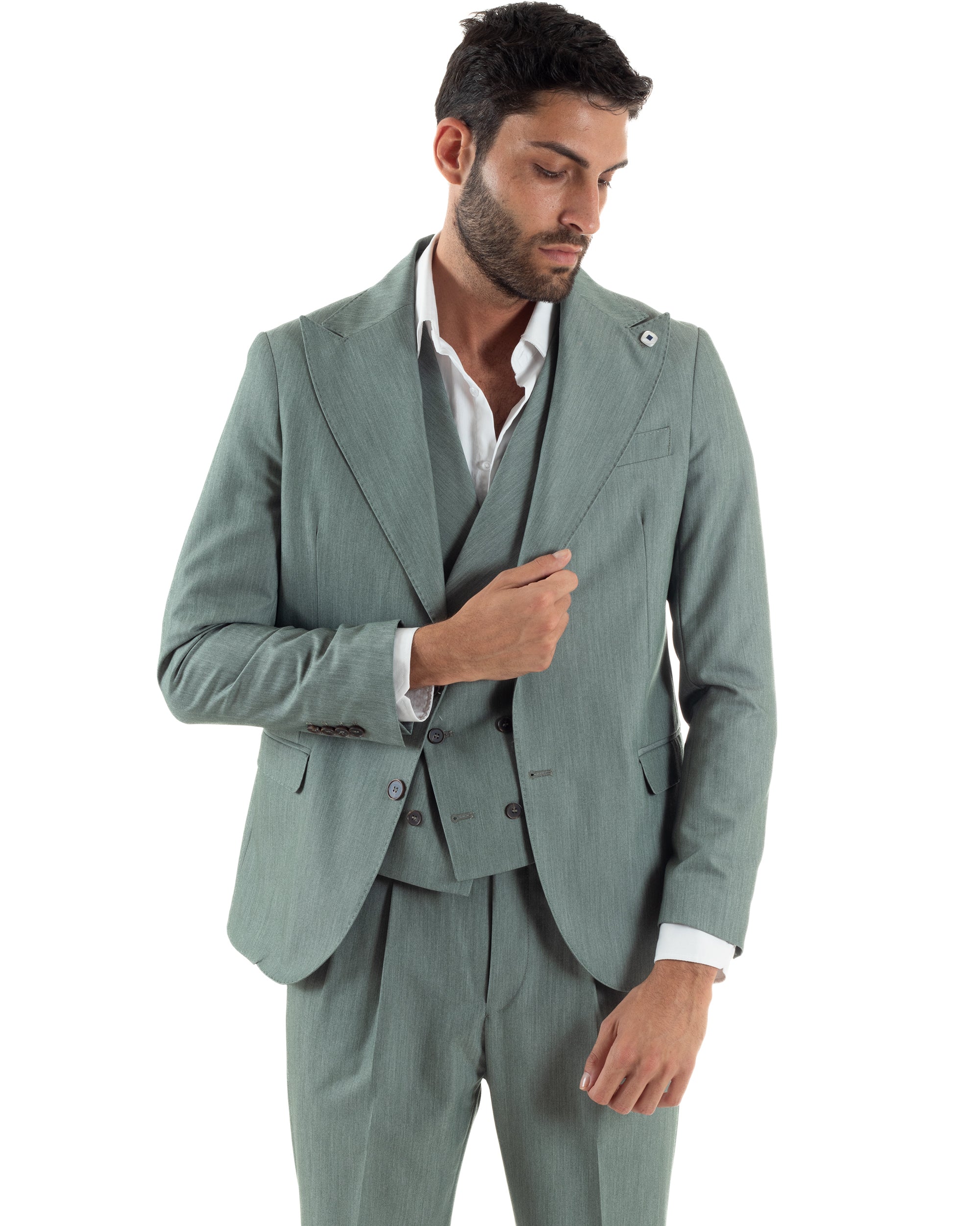 Abito Monopetto Sartoriale Tre Pezzi Gilet Doppiopetto AE1176A