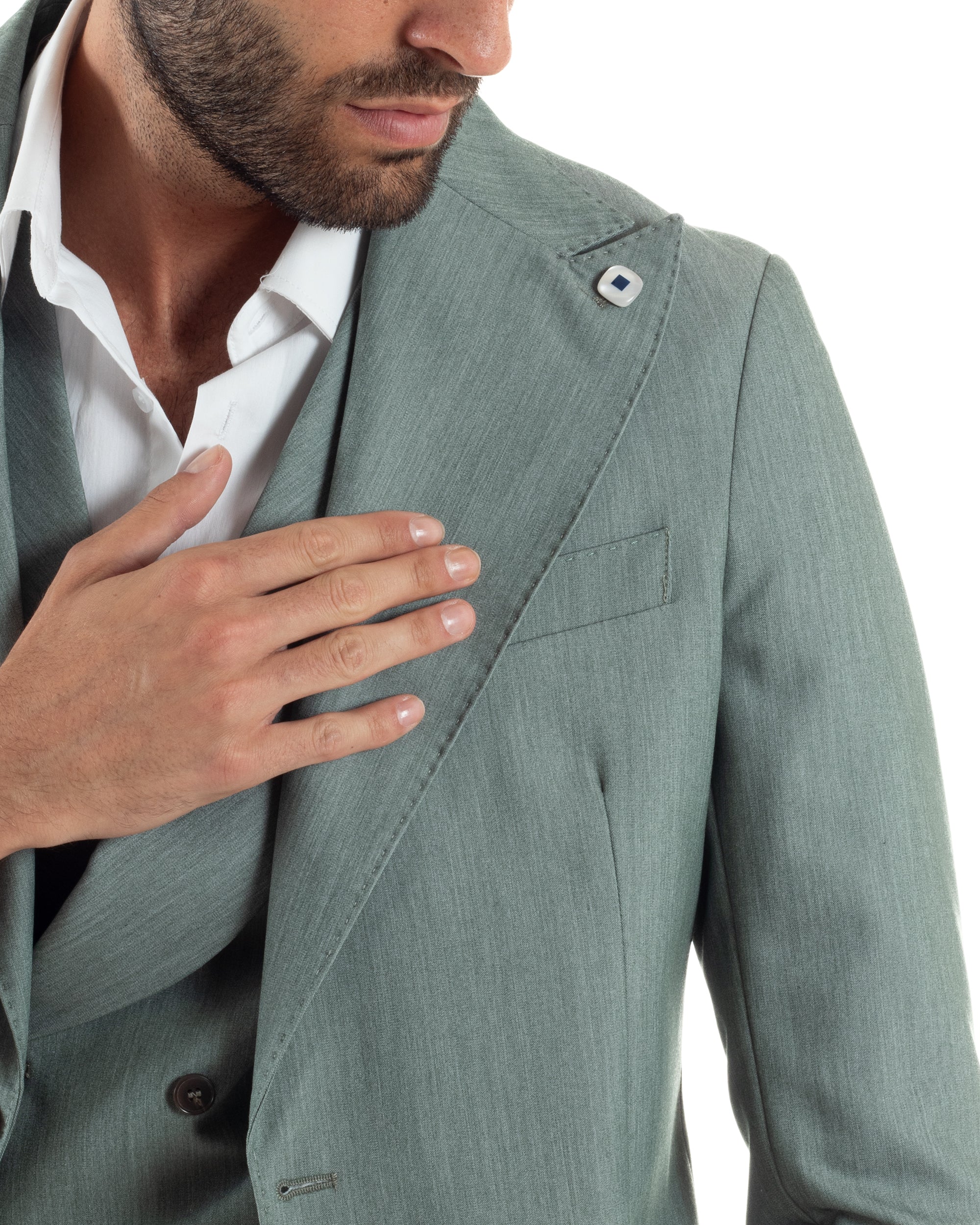 Abito Monopetto Sartoriale Tre Pezzi Gilet Doppiopetto AE1176A